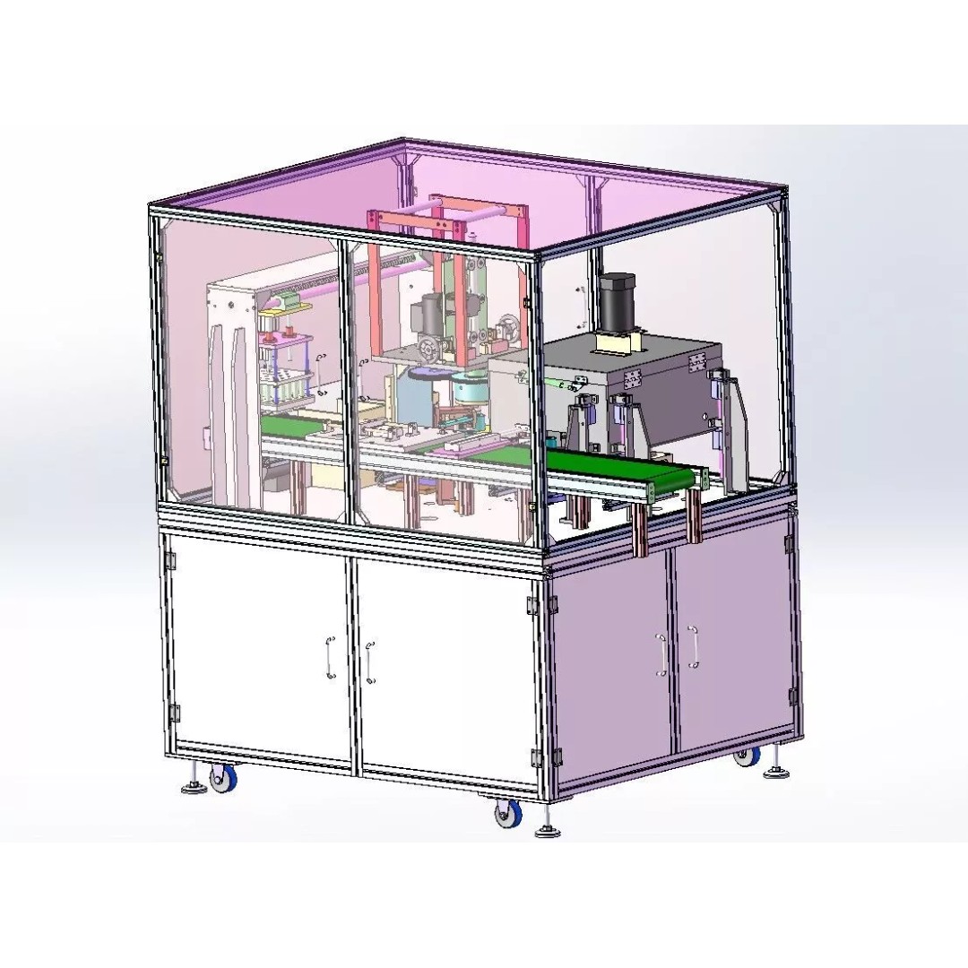 Automatic Battery Sleeve Heat Shrink Machine 3D Model – Industrial Automation CAD Asset - View 4