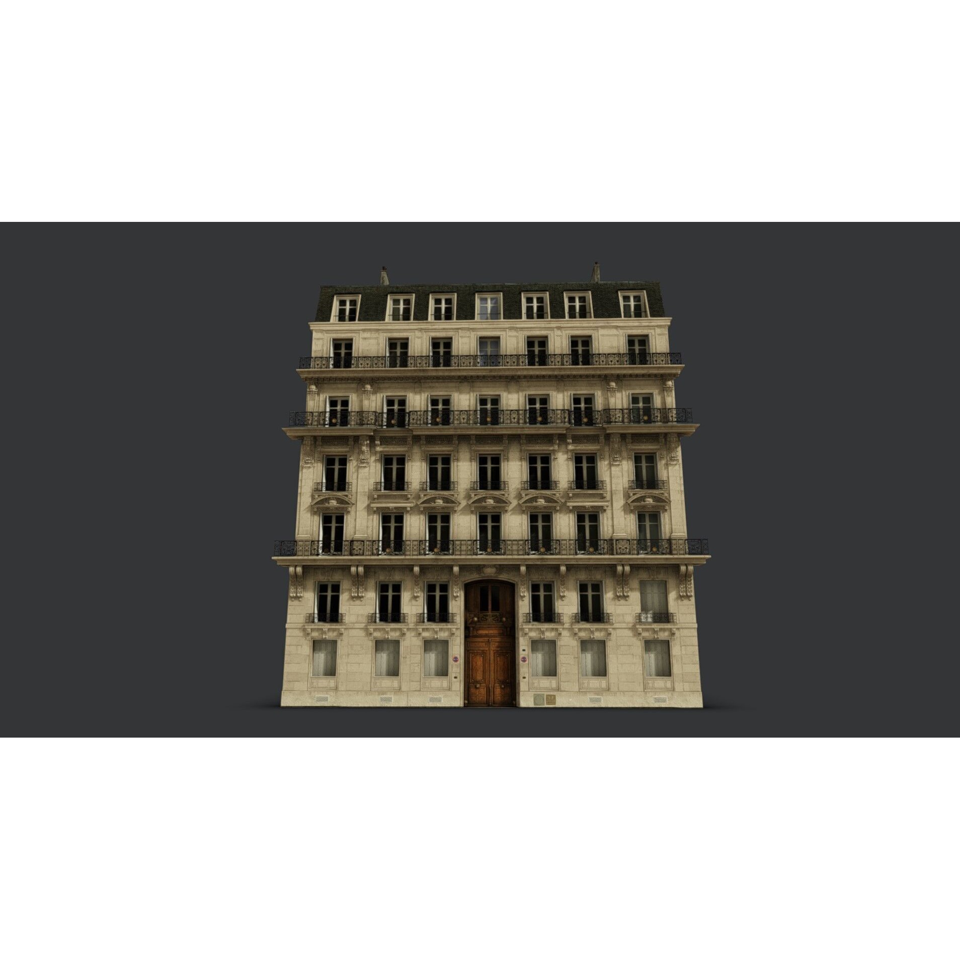 Parisian Old Building - Low-Poly Game-Ready 3D Model