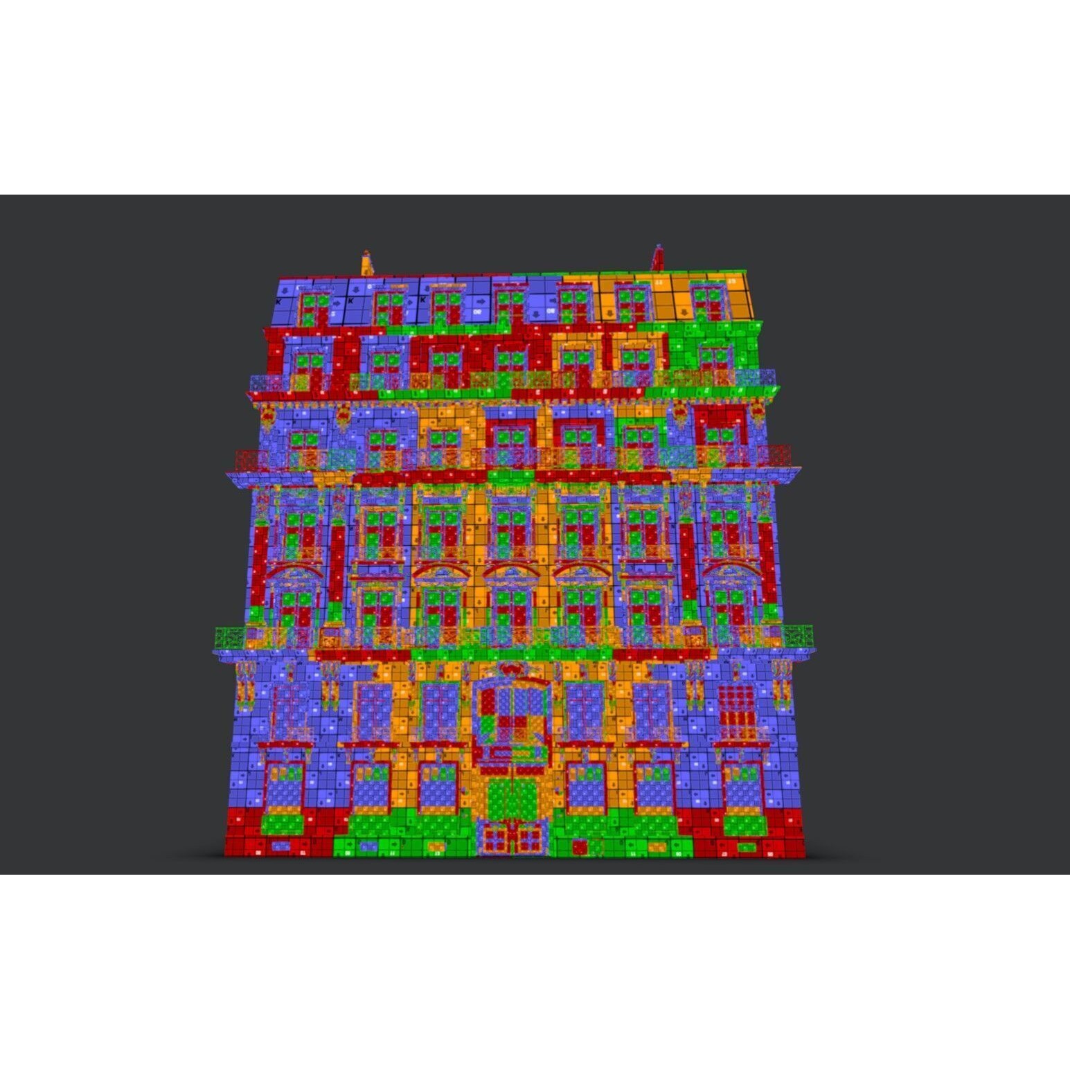 Parisian Old Building - Low-Poly Game-Ready 3D Model - View 10