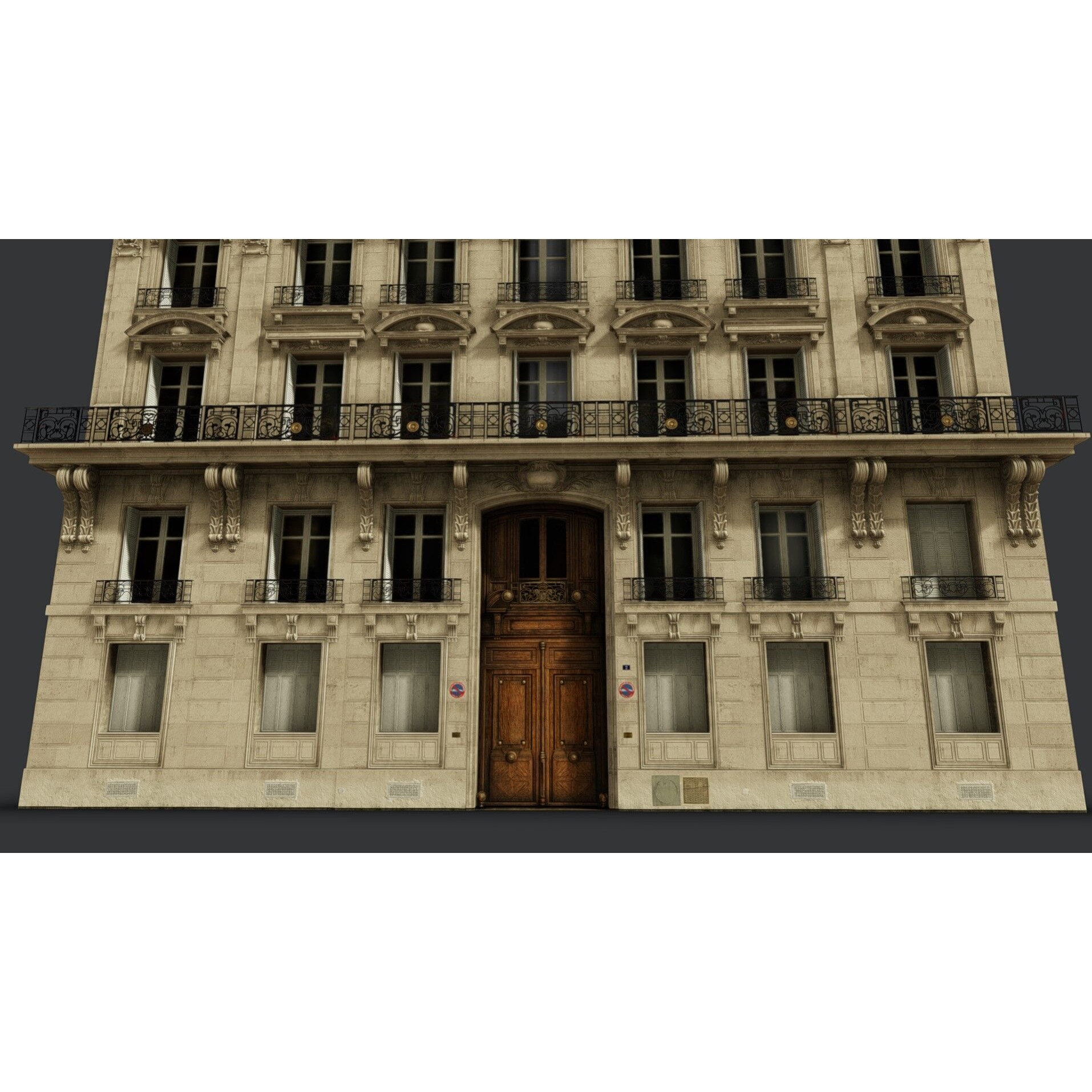 Parisian Old Building - Low-Poly Game-Ready 3D Model - View 11