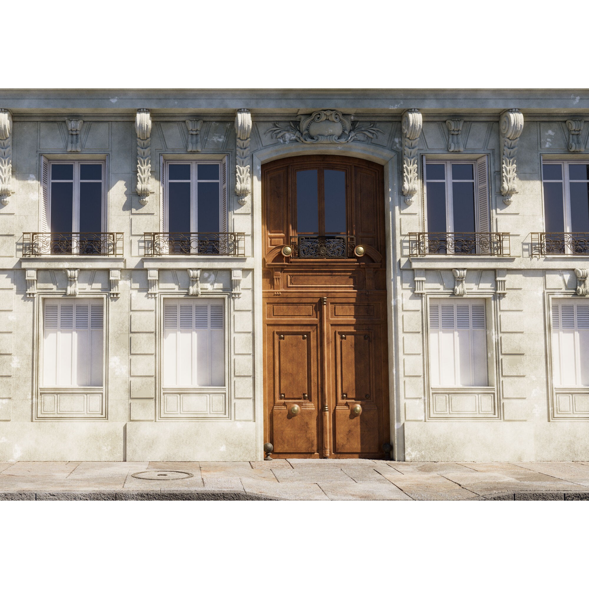 Parisian Old Building - Low-Poly Game-Ready 3D Model - View 7