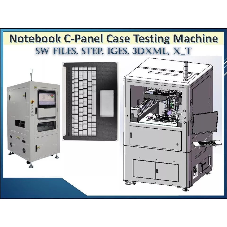 Notebook C-Panel Case Testing Machine 3D Model – Precision Inspection Automation, FBX - View 2