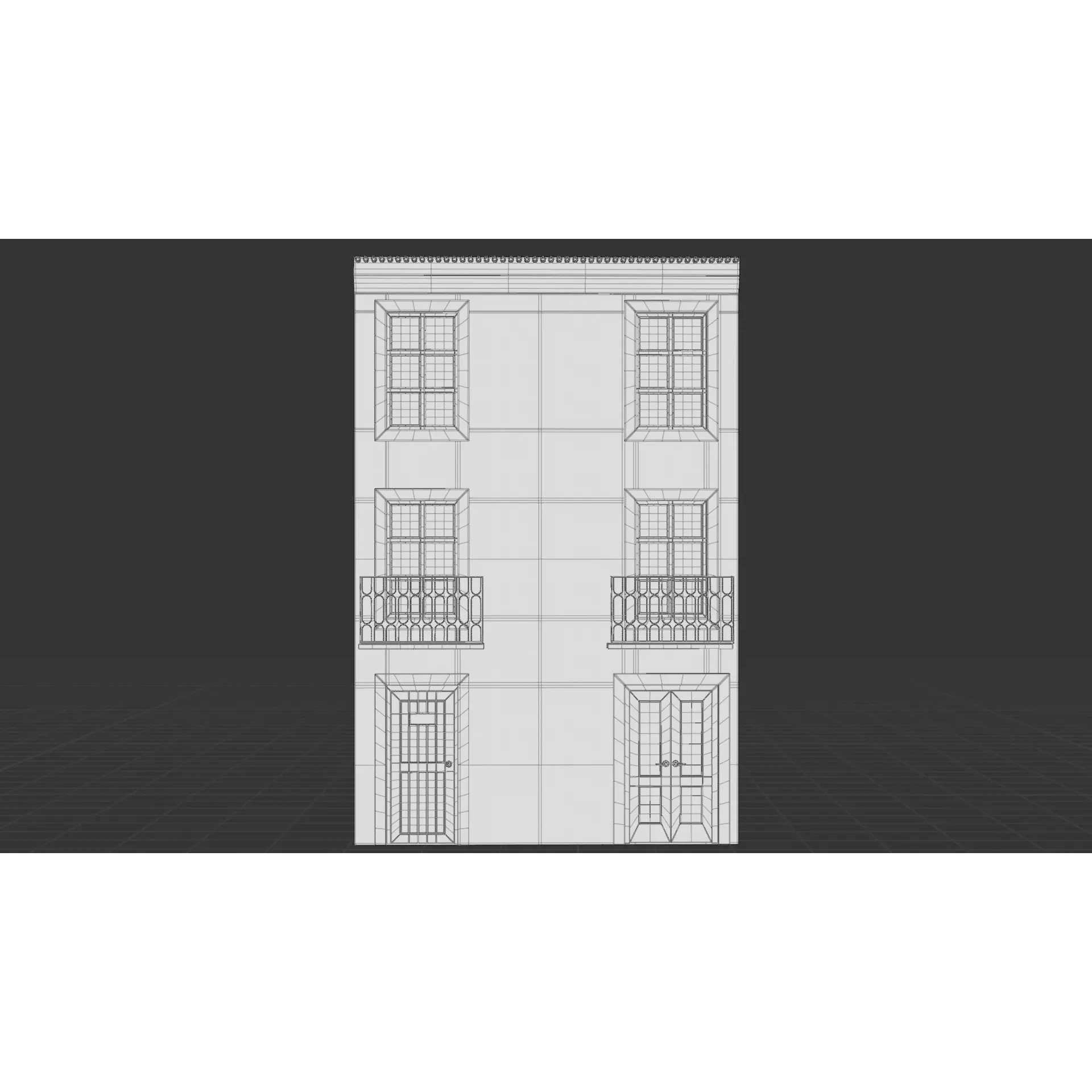 European City Street Scene - Low-Poly Game-Ready 3D Model