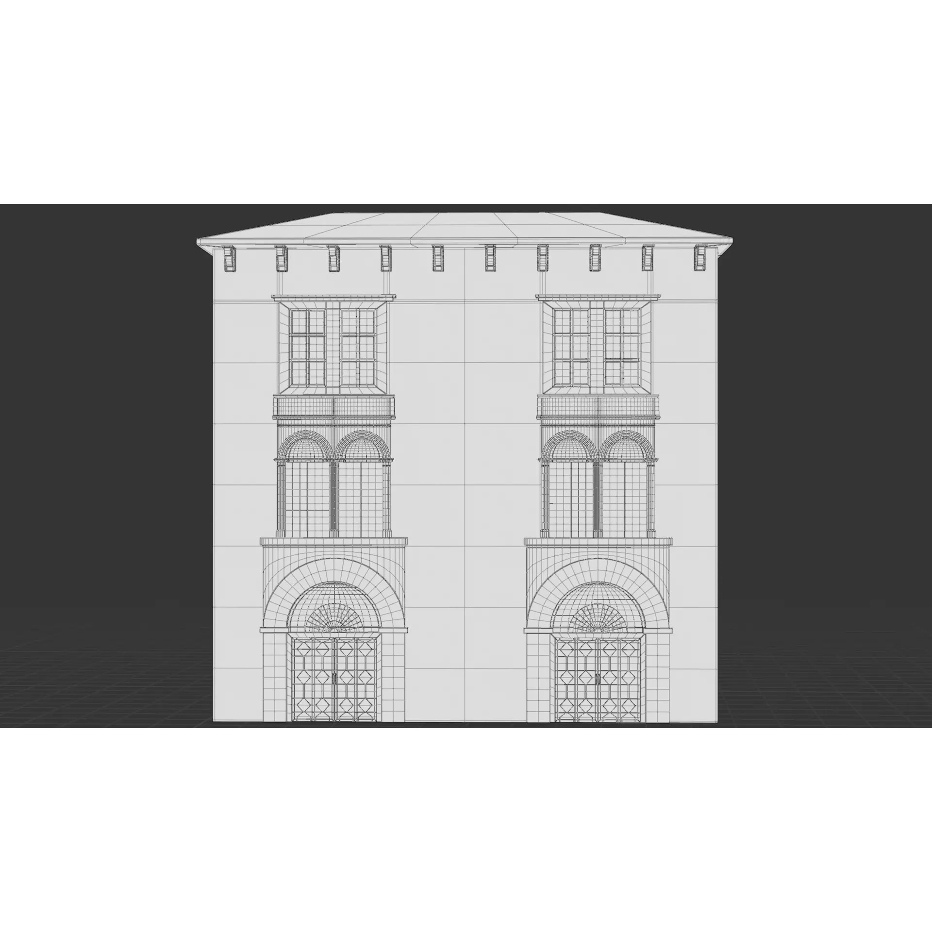 European City Street Scene - Low-Poly Game-Ready 3D Model - View 18