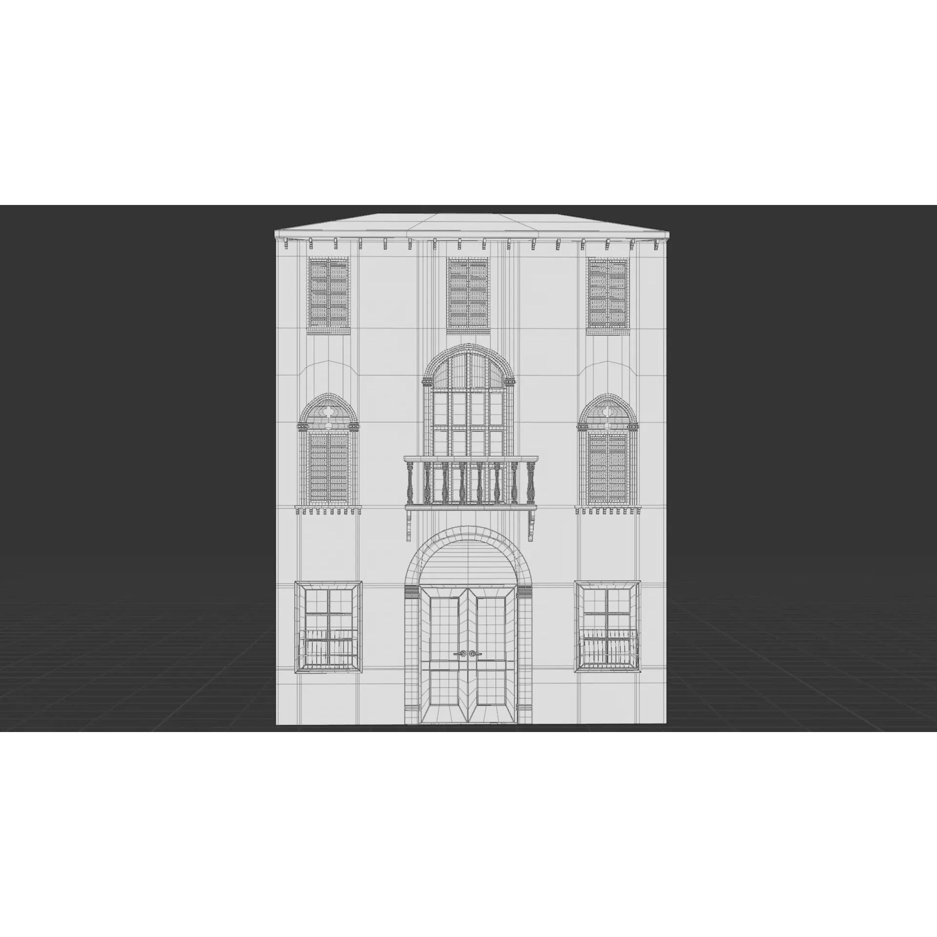 European City Street Scene - Low-Poly Game-Ready 3D Model - View 19