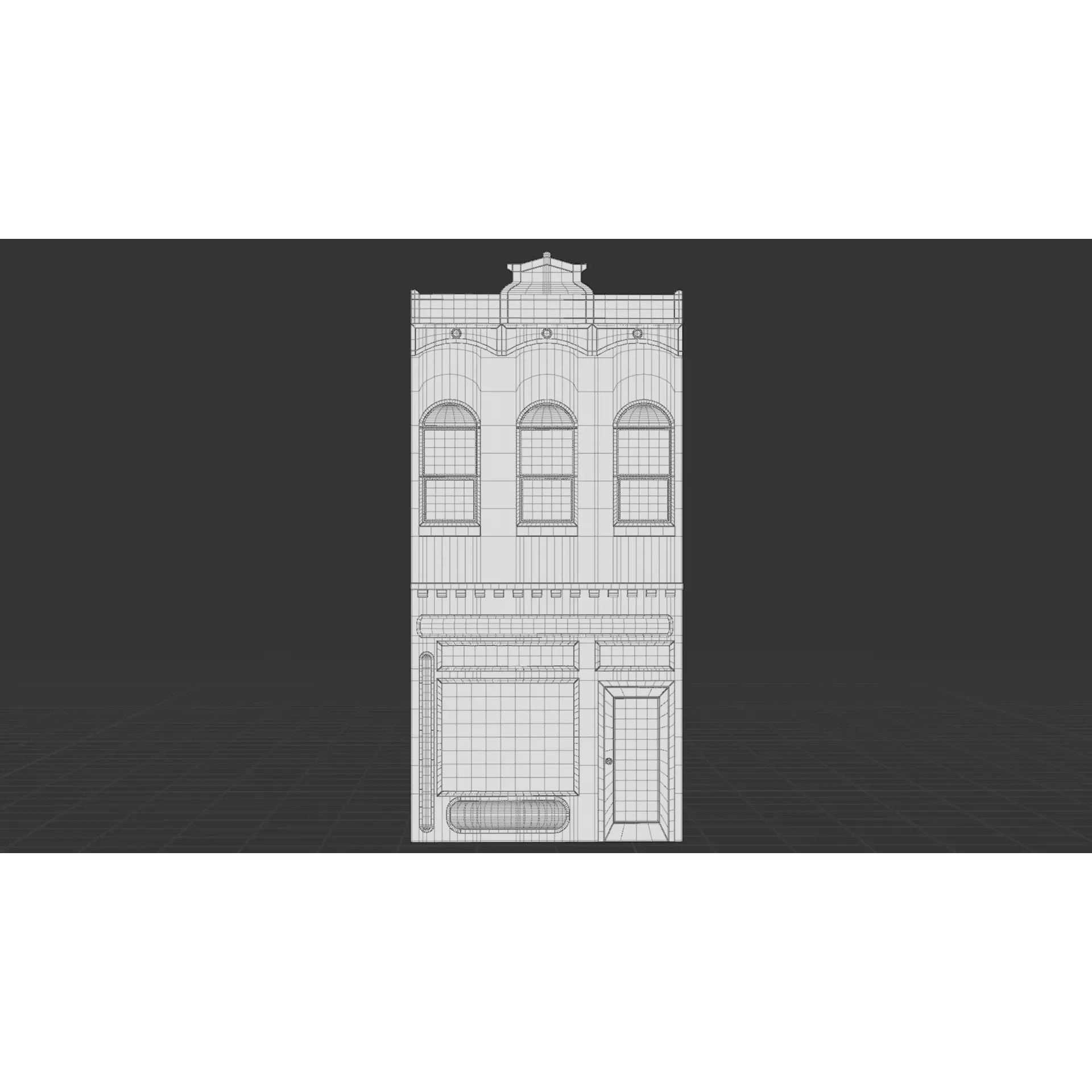 European City Street Scene - Low-Poly Game-Ready 3D Model - View 20