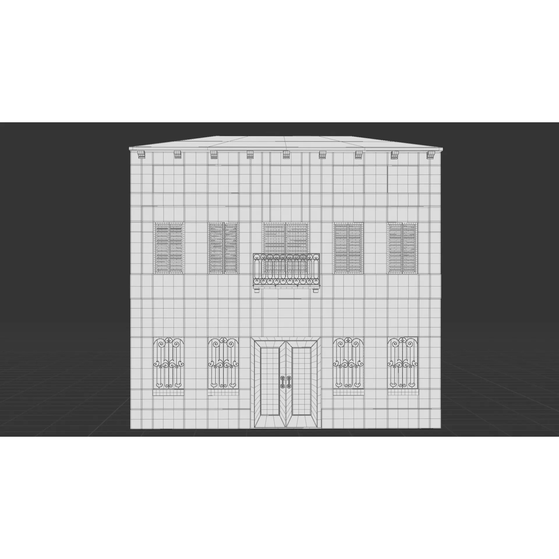 European City Street Scene - Low-Poly Game-Ready 3D Model - View 21