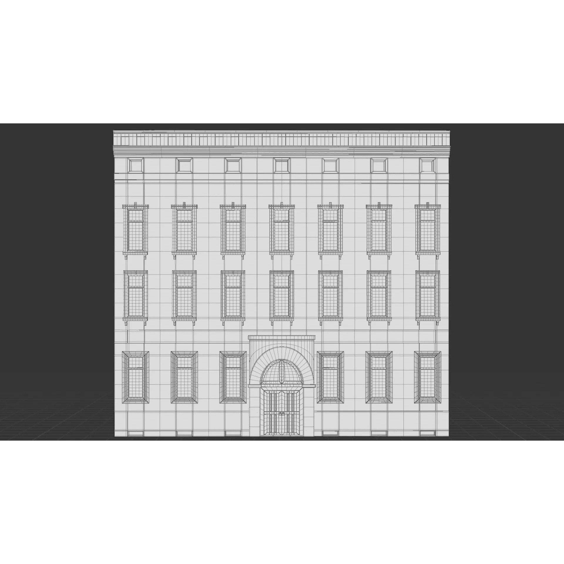 European City Street Scene - Low-Poly Game-Ready 3D Model - View 22
