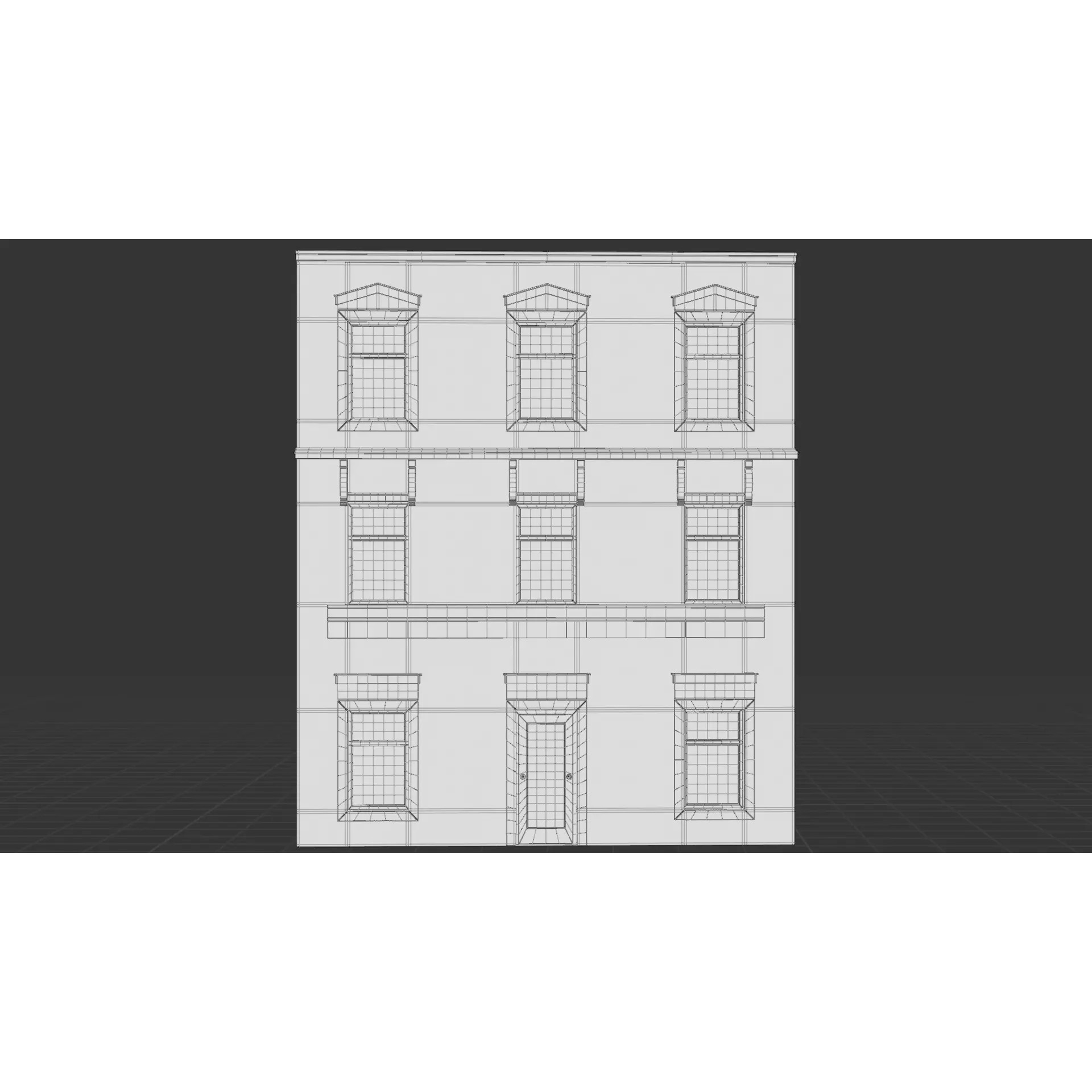 European City Street Scene - Low-Poly Game-Ready 3D Model - View 23