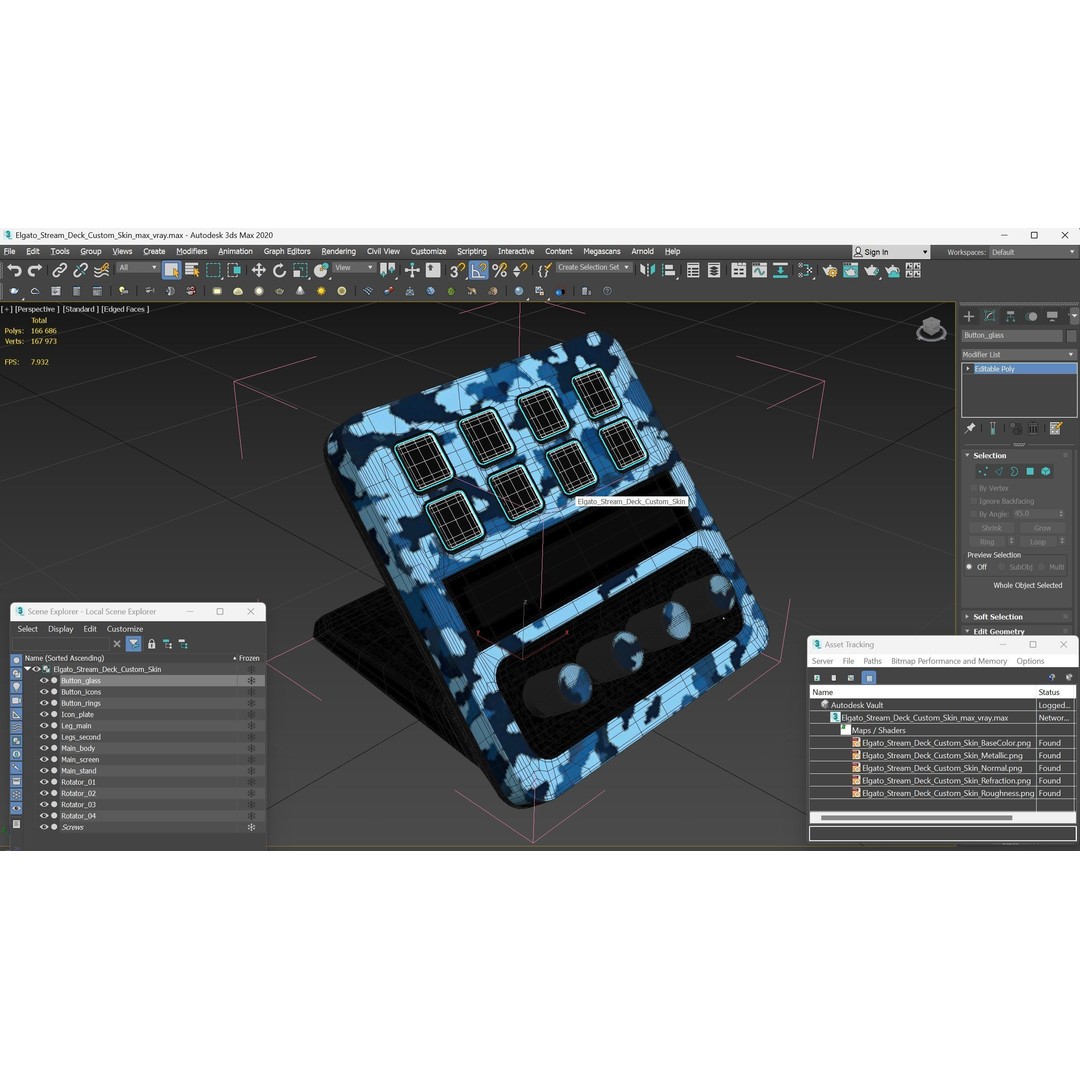 Elgato Stream Deck Custom Skin 3D Model – PBR Textured Game Asset, FBX - View 16