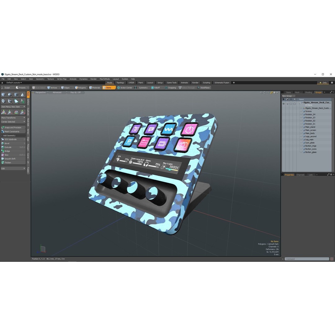 Elgato Stream Deck Custom Skin 3D Model – PBR Textured Game Asset, FBX - View 18