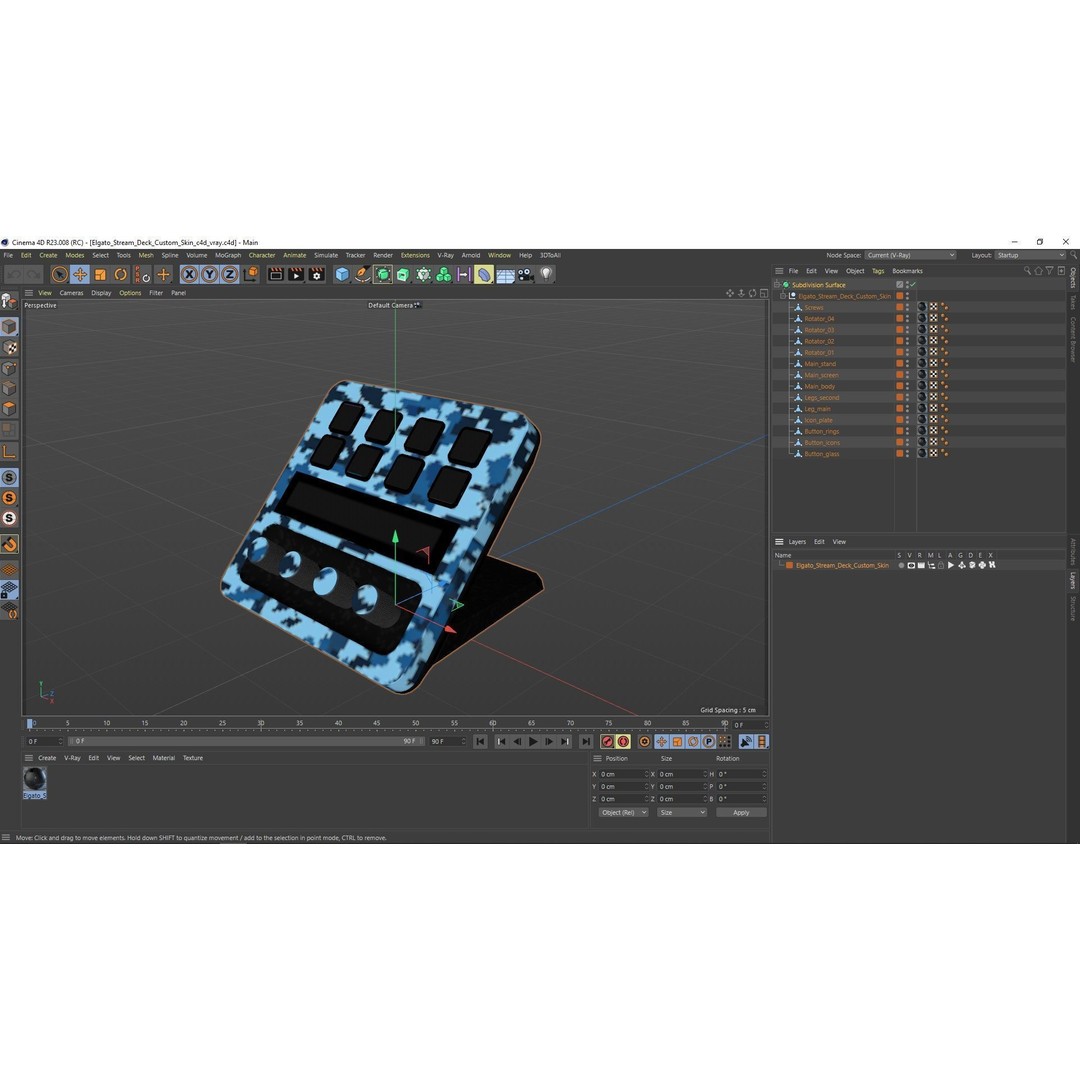Elgato Stream Deck Custom Skin 3D Model – PBR Textured Game Asset, FBX - View 20