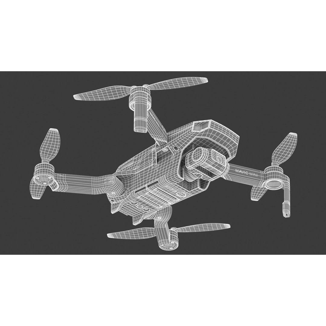 DJI Mavic Mini 3D Model – High Poly Game-Ready Drone, FBX, OBJ - View 15