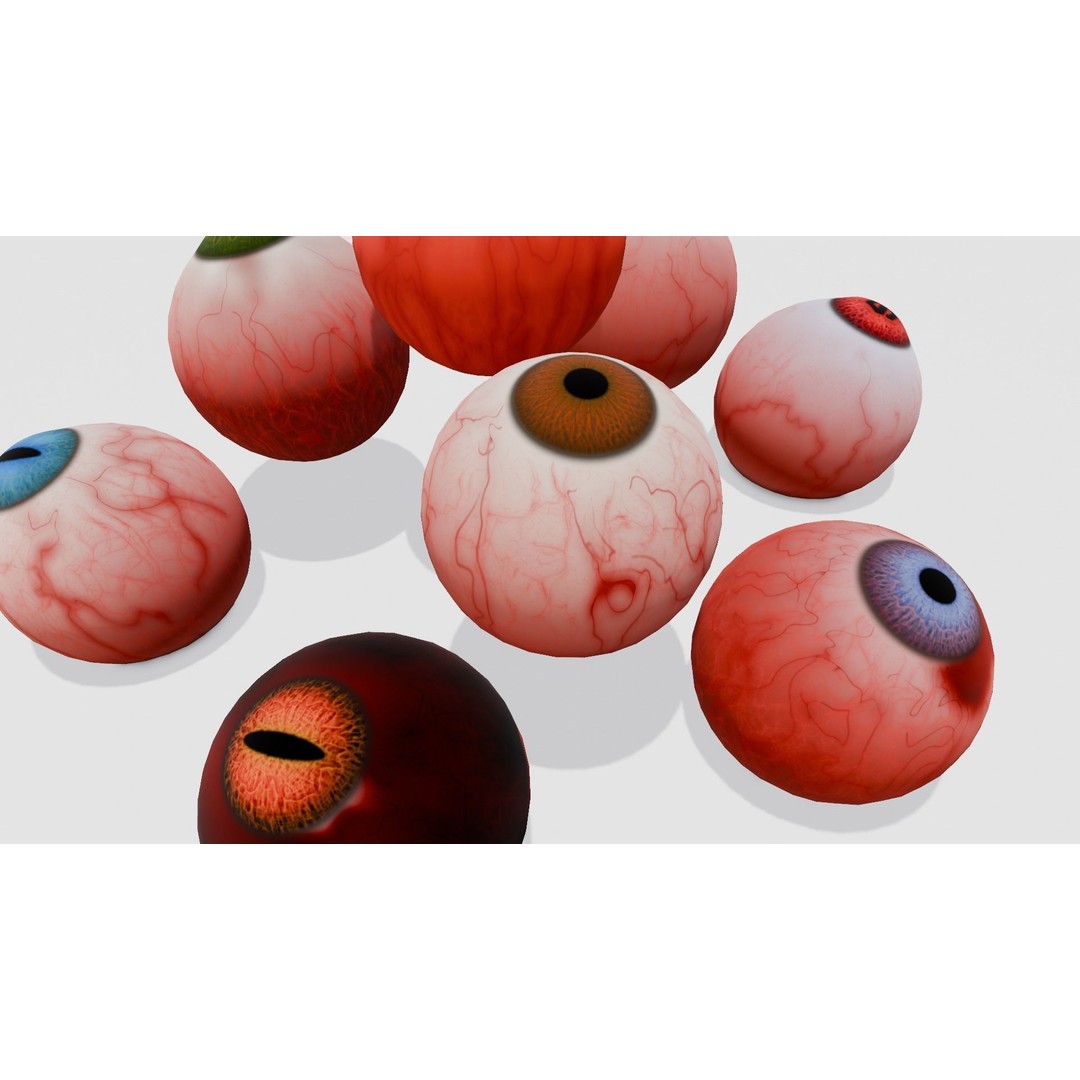 Eyeball Pack 3D Model – Low Poly PBR Asset for VR and AR