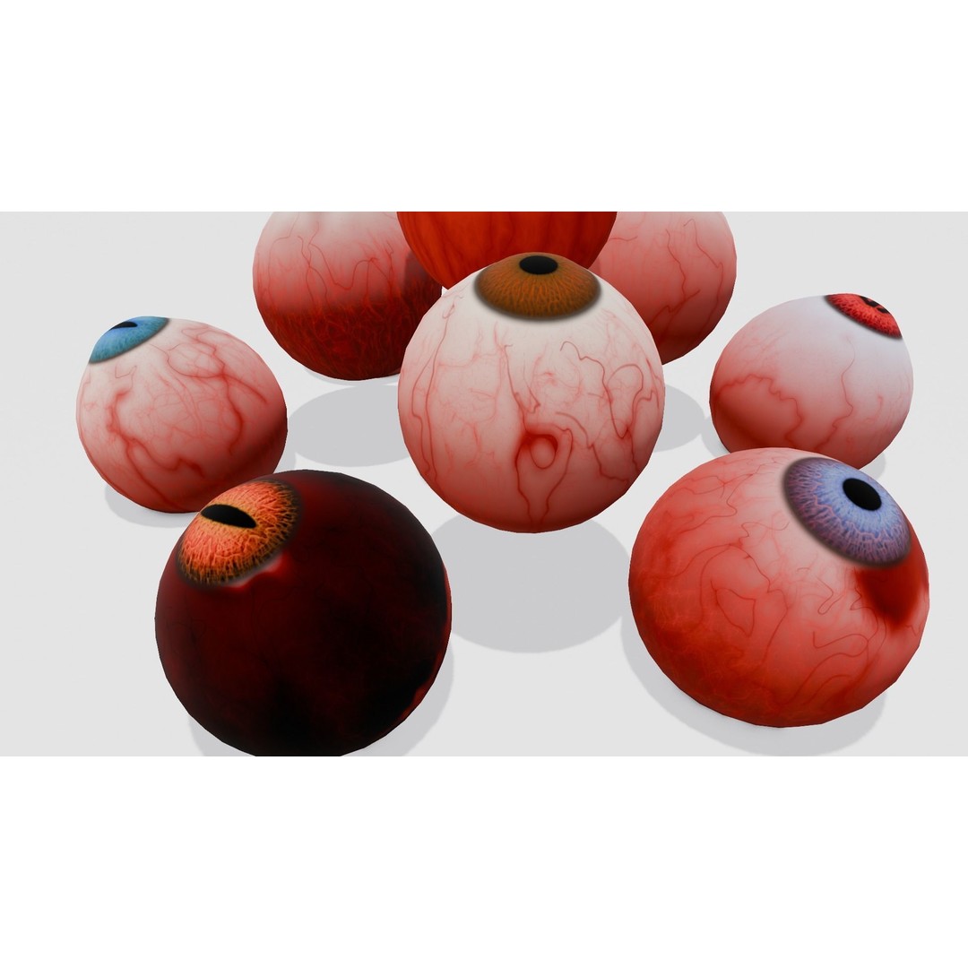 Eyeball Pack 3D Model – Low Poly PBR Asset for VR and AR - View 3