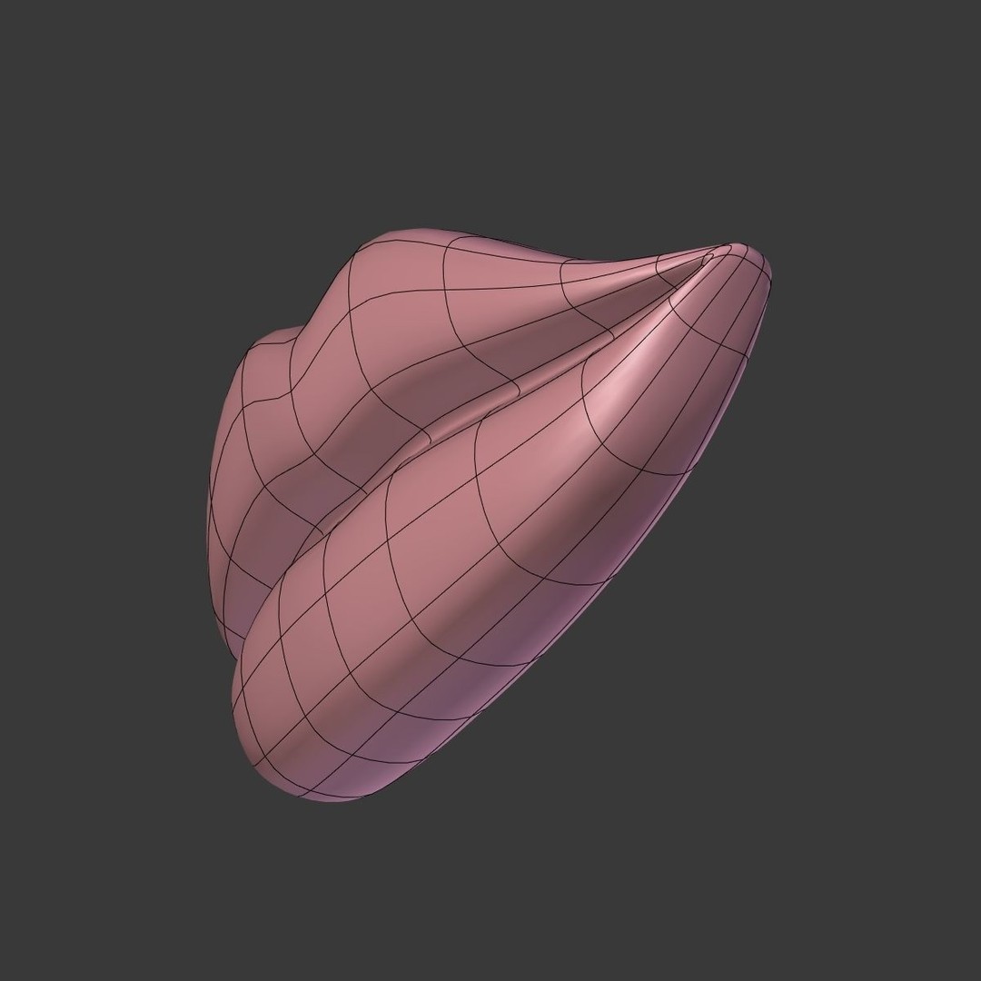 Lips 3D Model – Low Poly Character Asset for Animation, Blender