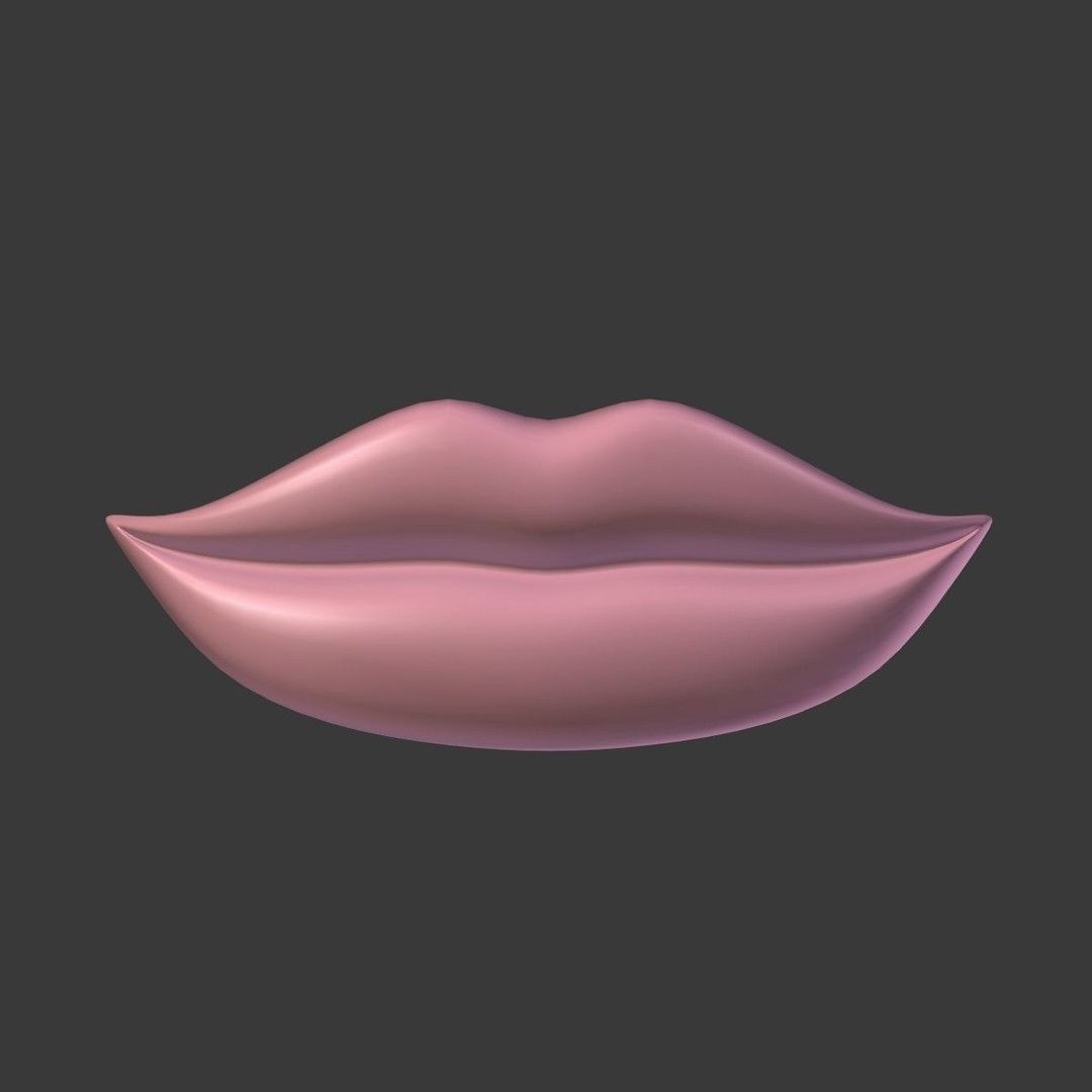 Lips 3D Model – Low Poly Character Asset for Animation, Blender - View 10