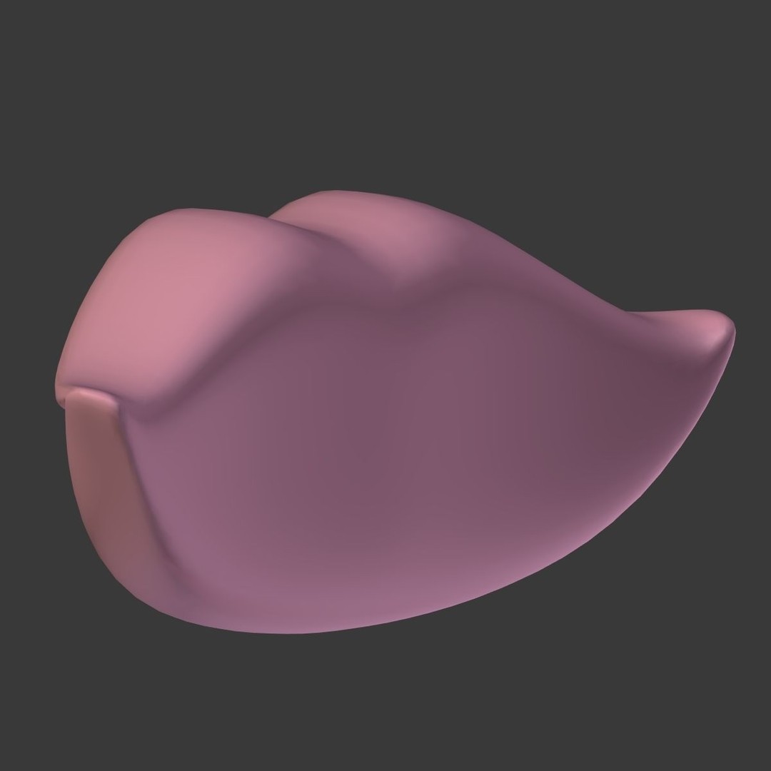 Lips 3D Model – Low Poly Character Asset for Animation, Blender - View 13