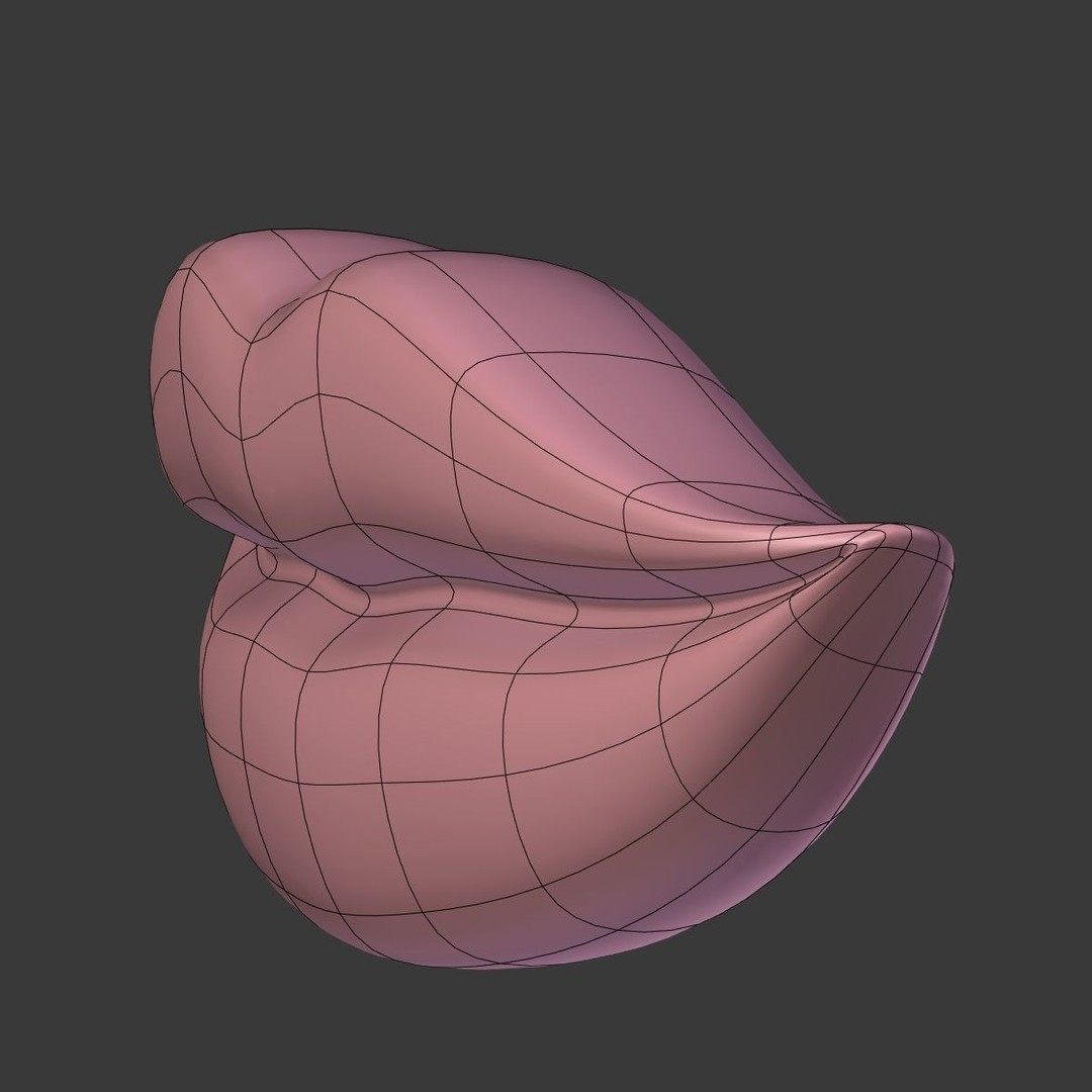 Lips 3D Model – Low Poly Character Asset for Animation, Blender - View 16