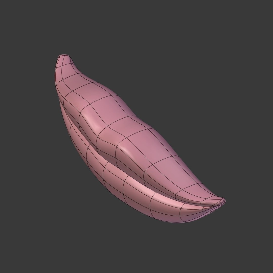 Lips 3D Model – Low Poly Character Asset for Animation, Blender - View 18