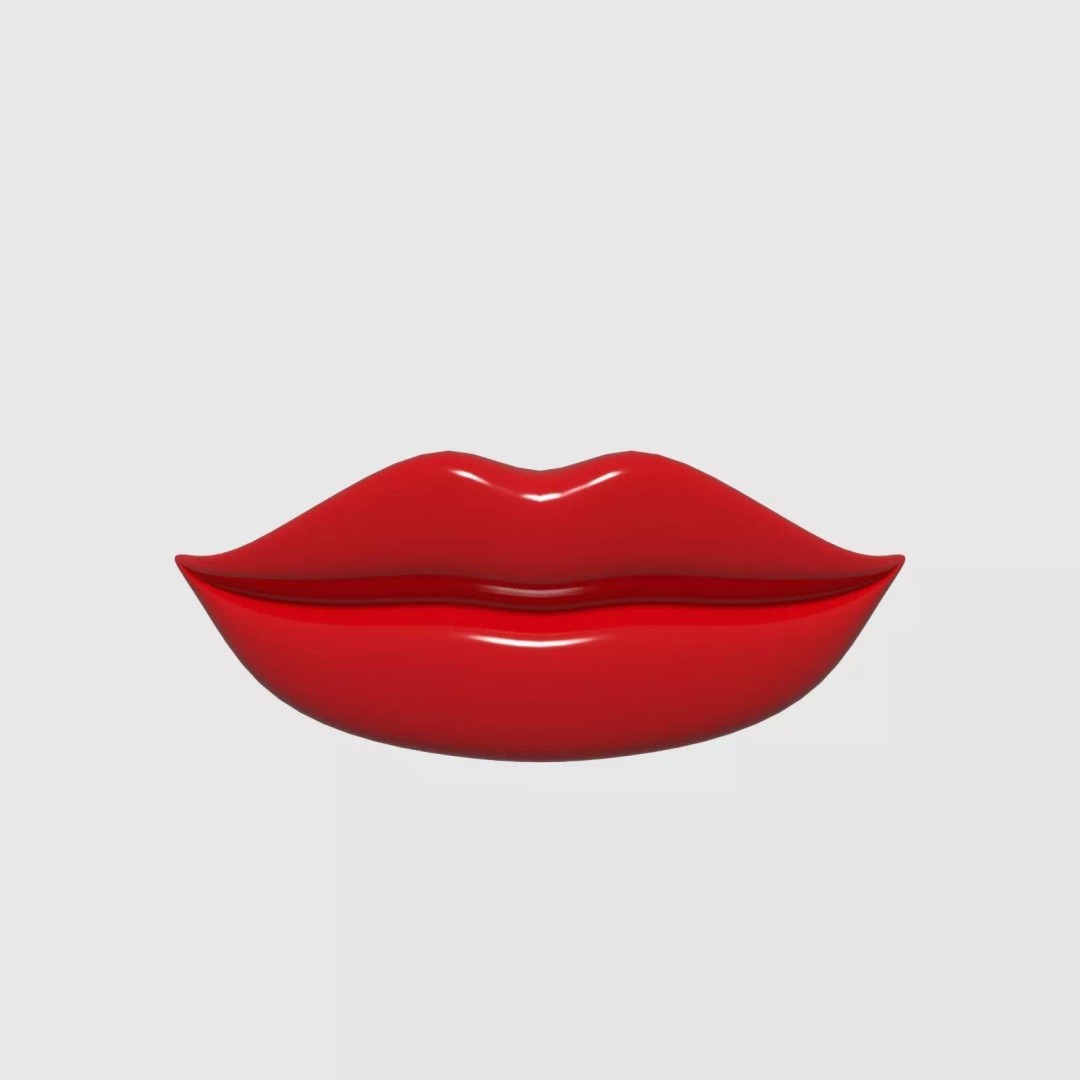 Lips 3D Model – Low Poly Character Asset for Animation, Blender - View 2