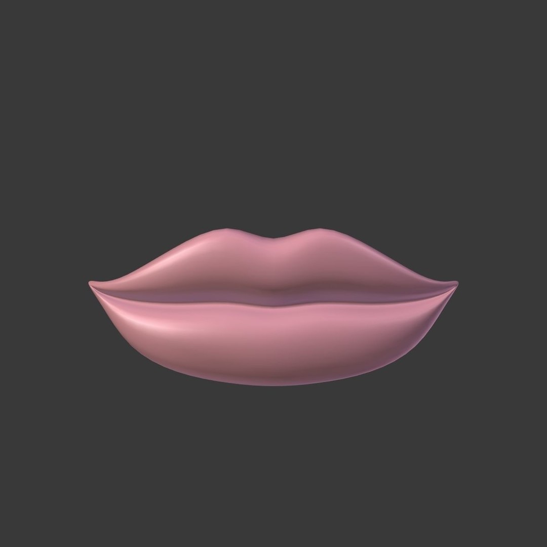 Lips 3D Model – Low Poly Character Asset for Animation, Blender - View 3