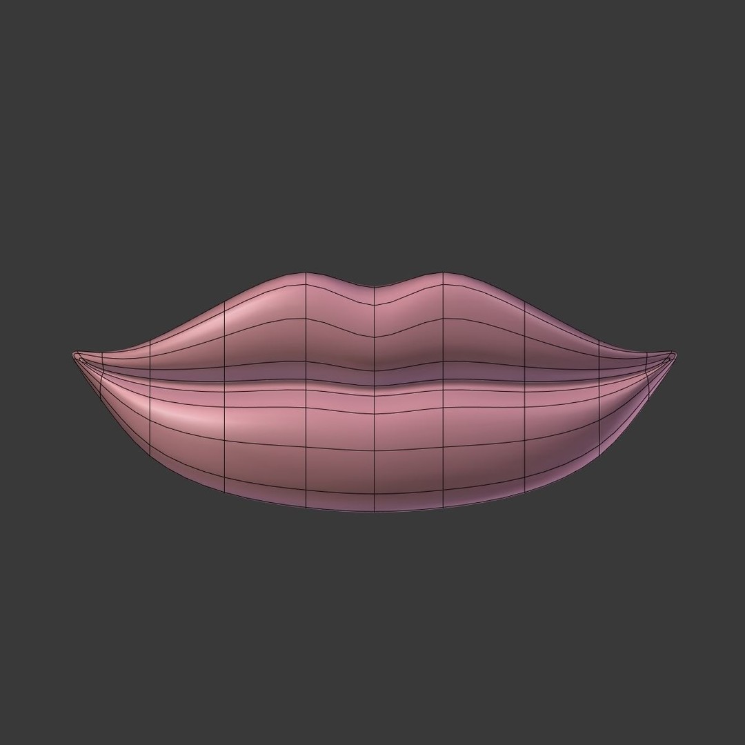 Lips 3D Model – Low Poly Character Asset for Animation, Blender - View 5
