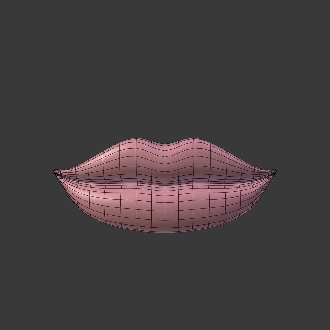 Lips 3D Model – Low Poly Character Asset for Animation, Blender - View 6