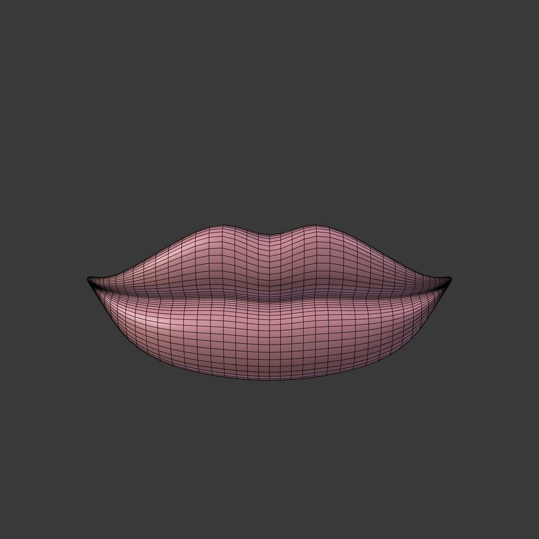 Lips 3D Model – Low Poly Character Asset for Animation, Blender - View 7