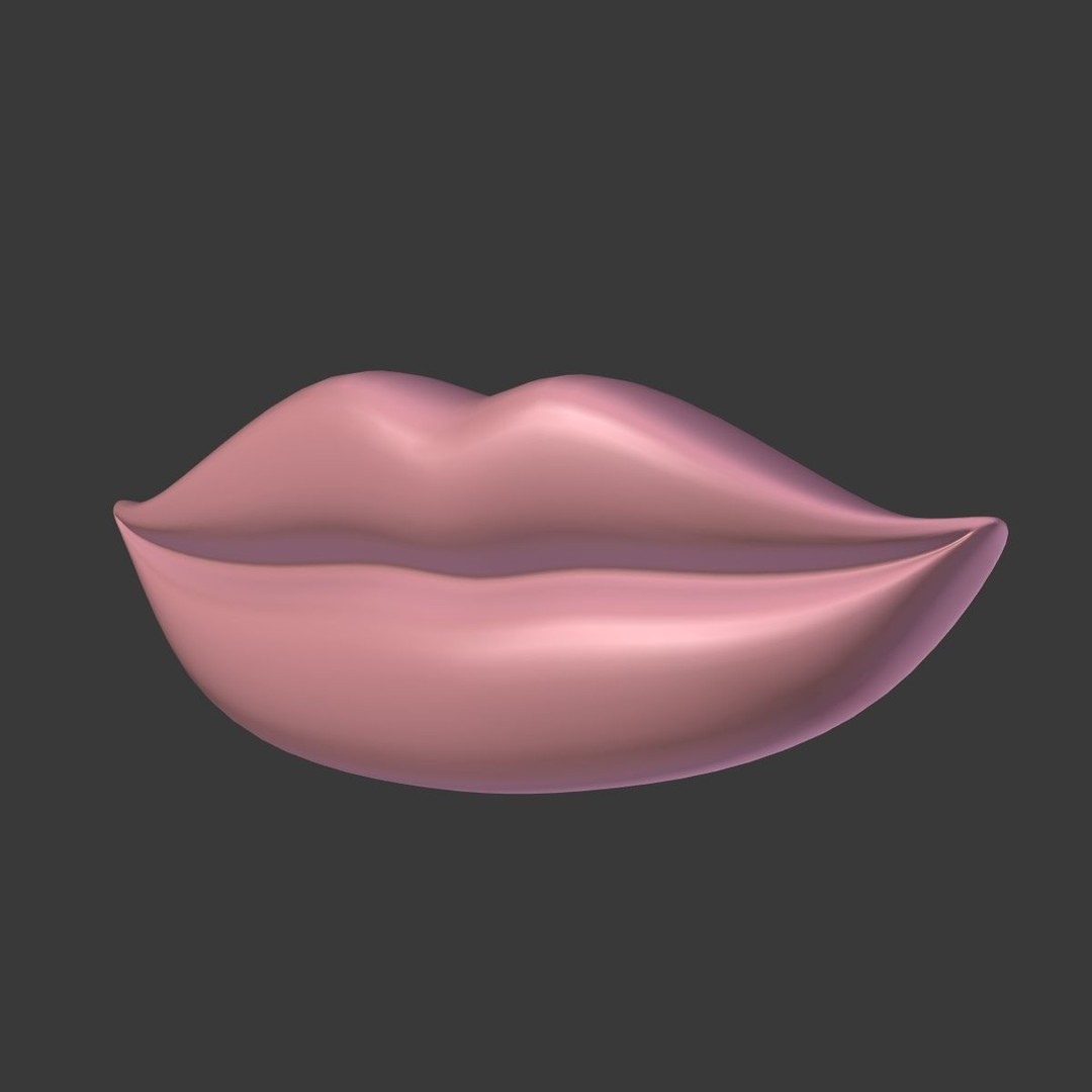 Lips 3D Model – Low Poly Character Asset for Animation, Blender - View 8