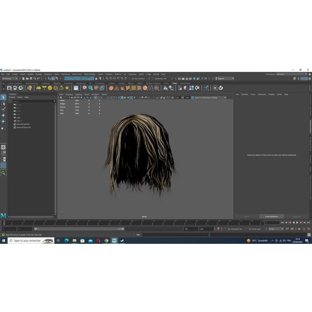 Female Short Messy Hair 3D Model – Low Poly Game Asset, FBX - View 14