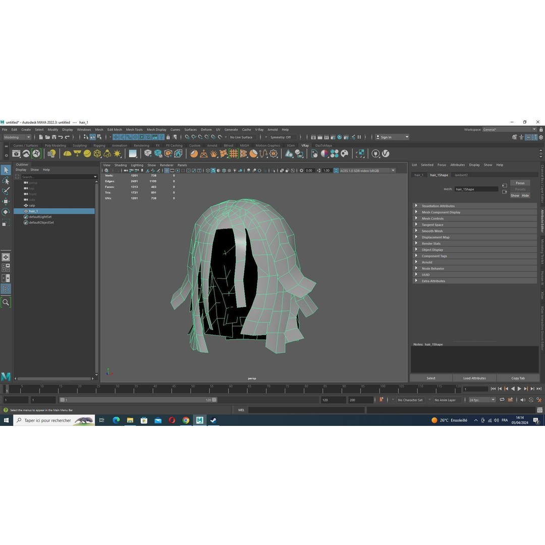 Female Short Messy Hair 3D Model – Low Poly Game Asset, FBX - View 15