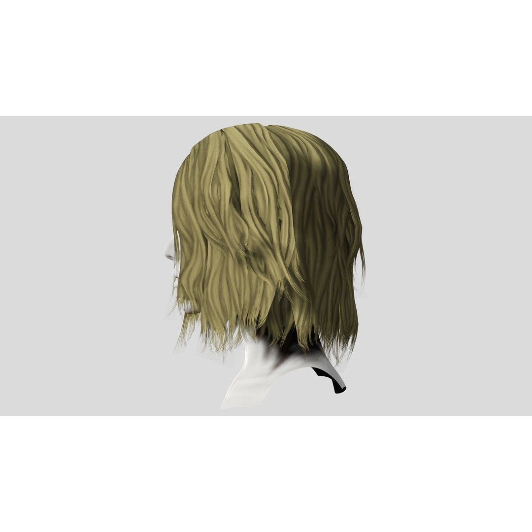 Female Short Messy Hair 3D Model – Low Poly Game Asset, FBX - View 6