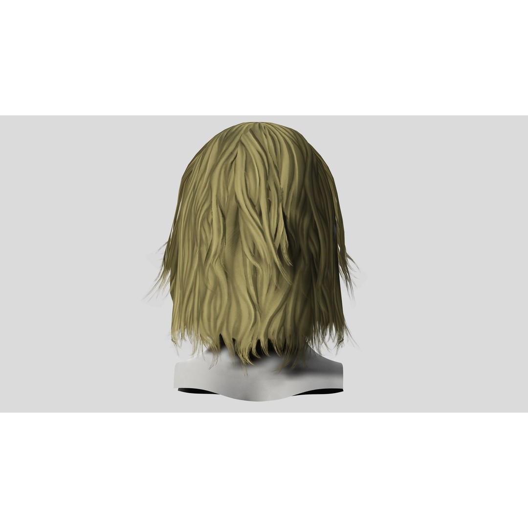 Female Short Messy Hair 3D Model – Low Poly Game Asset, FBX - View 7