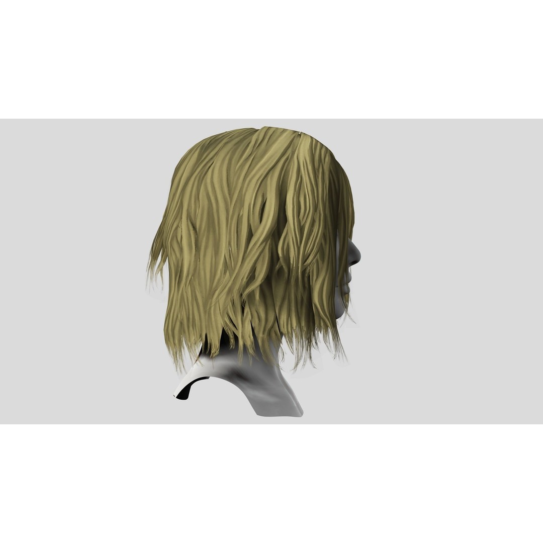 Female Short Messy Hair 3D Model – Low Poly Game Asset, FBX - View 8
