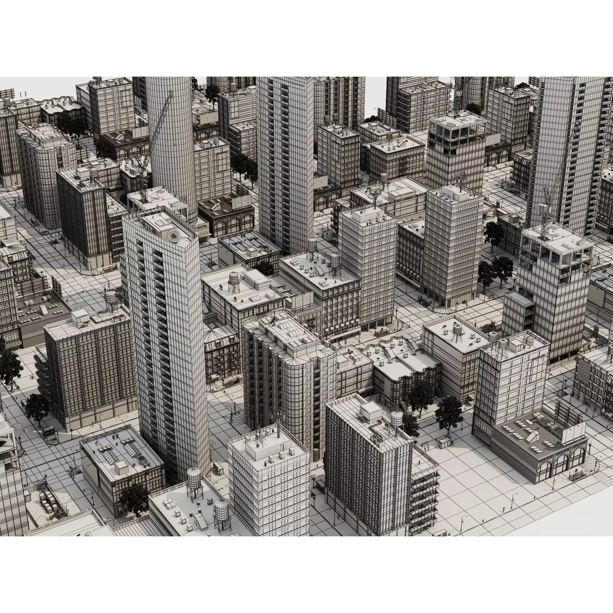 Modern City Buildings Pack - Low-Poly Game-Ready 3D Model