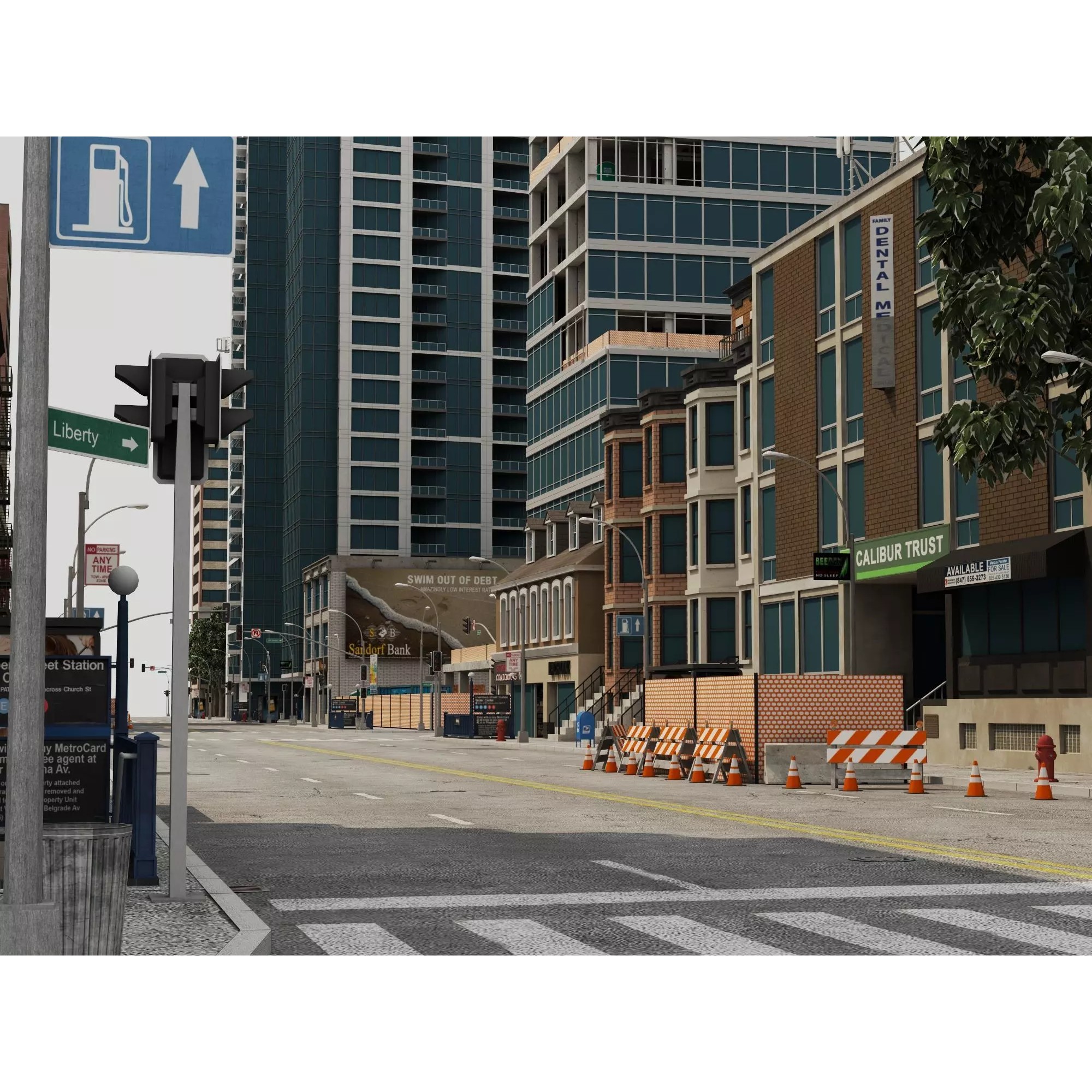 Modern City Buildings Pack - Low-Poly Game-Ready 3D Model - View 10