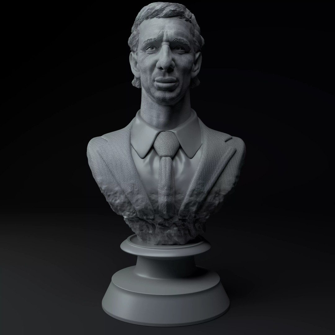 Carlos Bilardo 3D Model – Premium Bust Sculpture for Printing - View 3