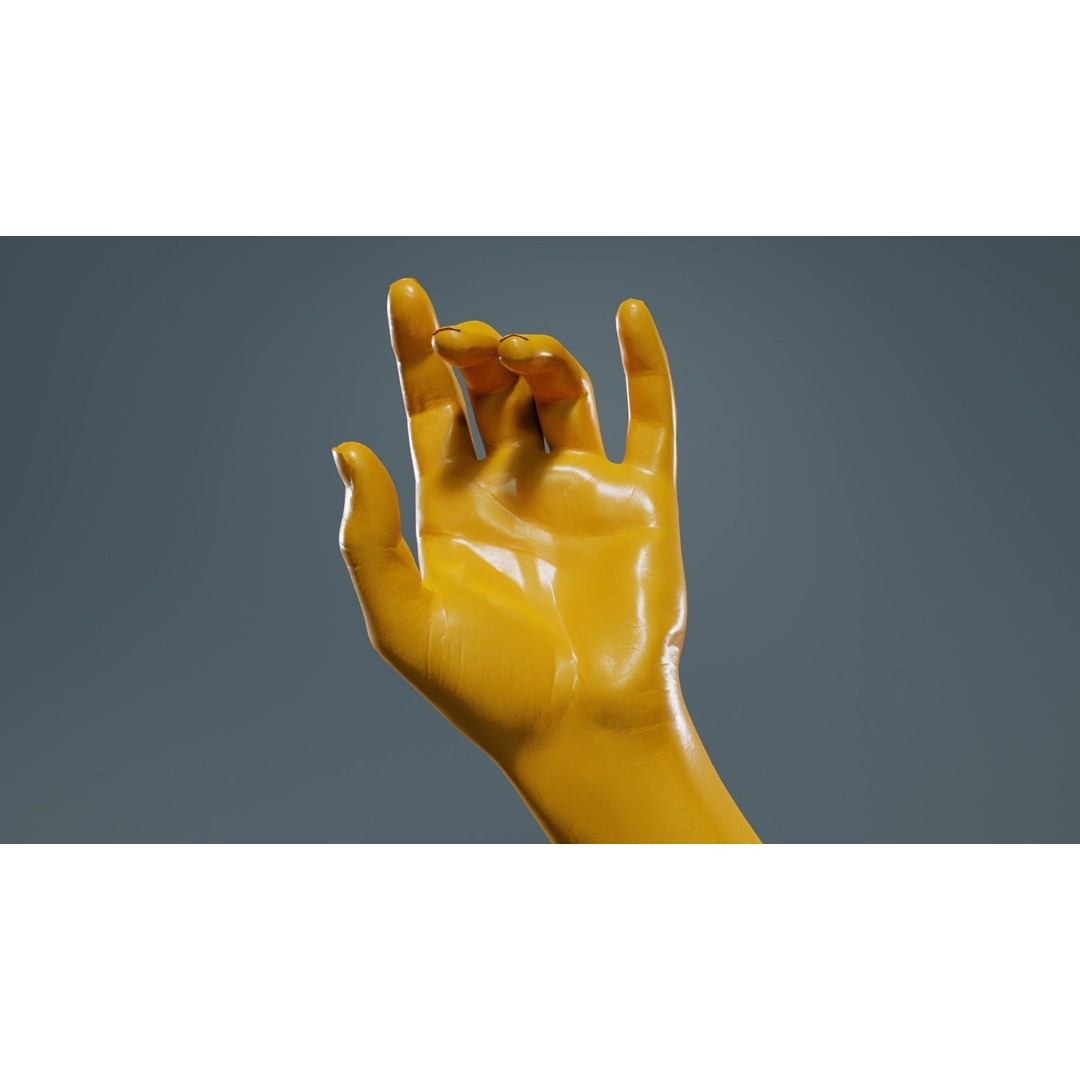 Male Hand 3D Model – Low Poly Photogrammetry Asset, FBX, Blender - View 14