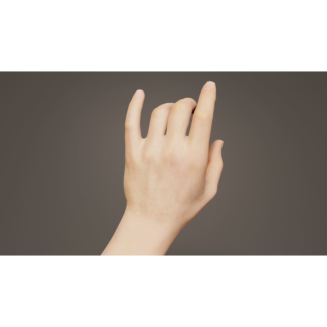 Male Hand 3D Model – Low Poly Photogrammetry Asset, FBX, Blender - View 6