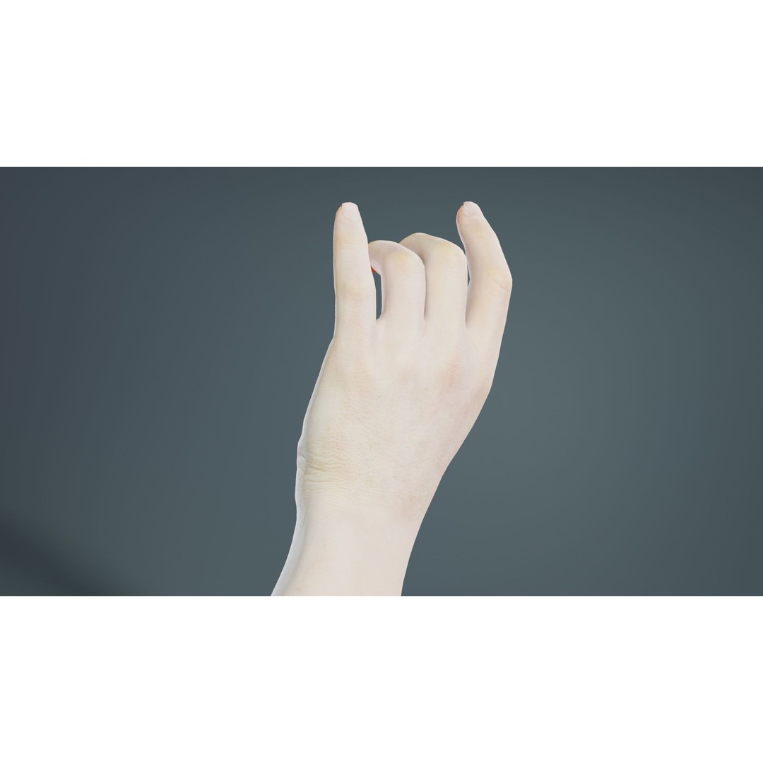 Male Hand 3D Model – Low Poly Photogrammetry Asset, FBX, Blender - View 7