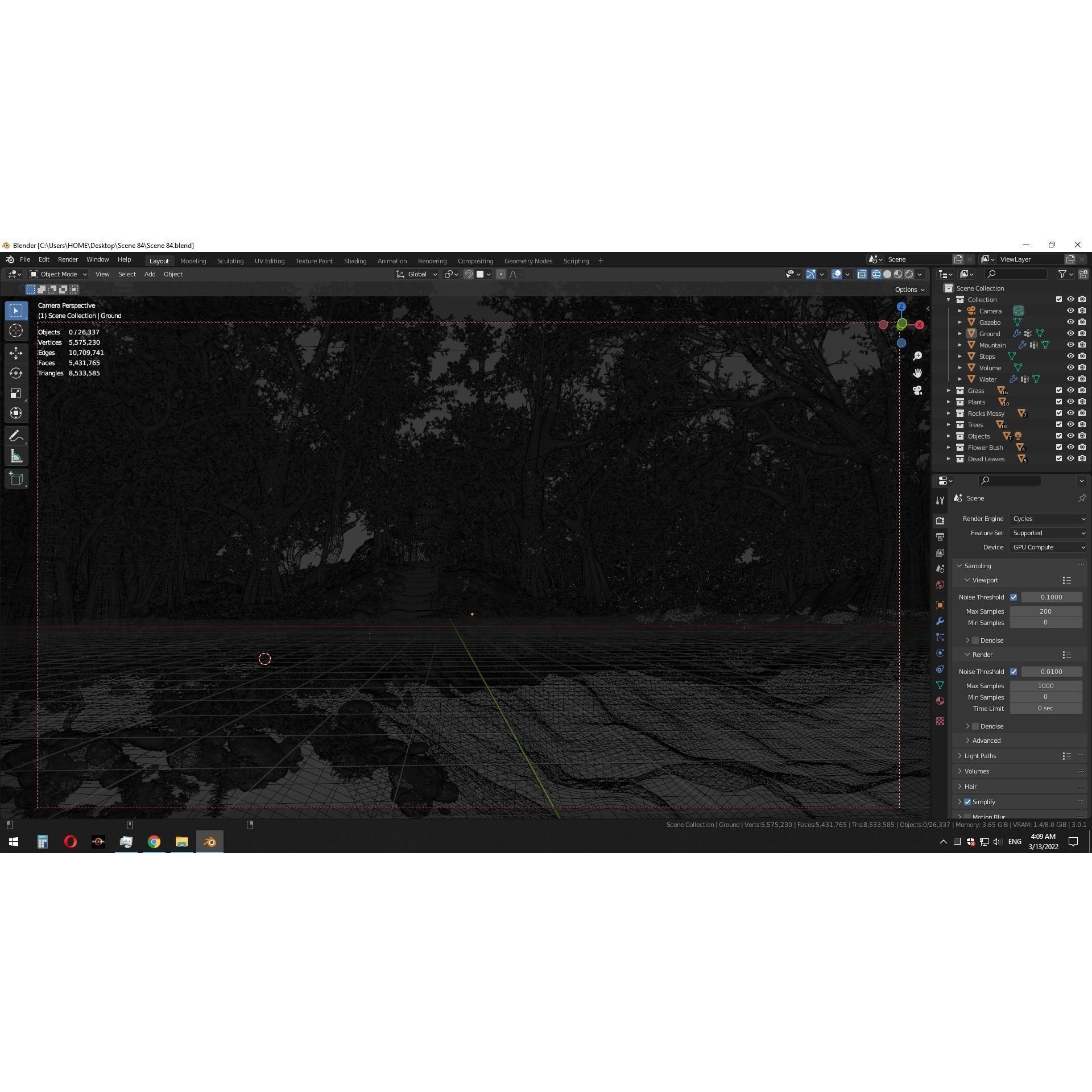 Japanese Gazebo Scene - Game-Ready 3D Model