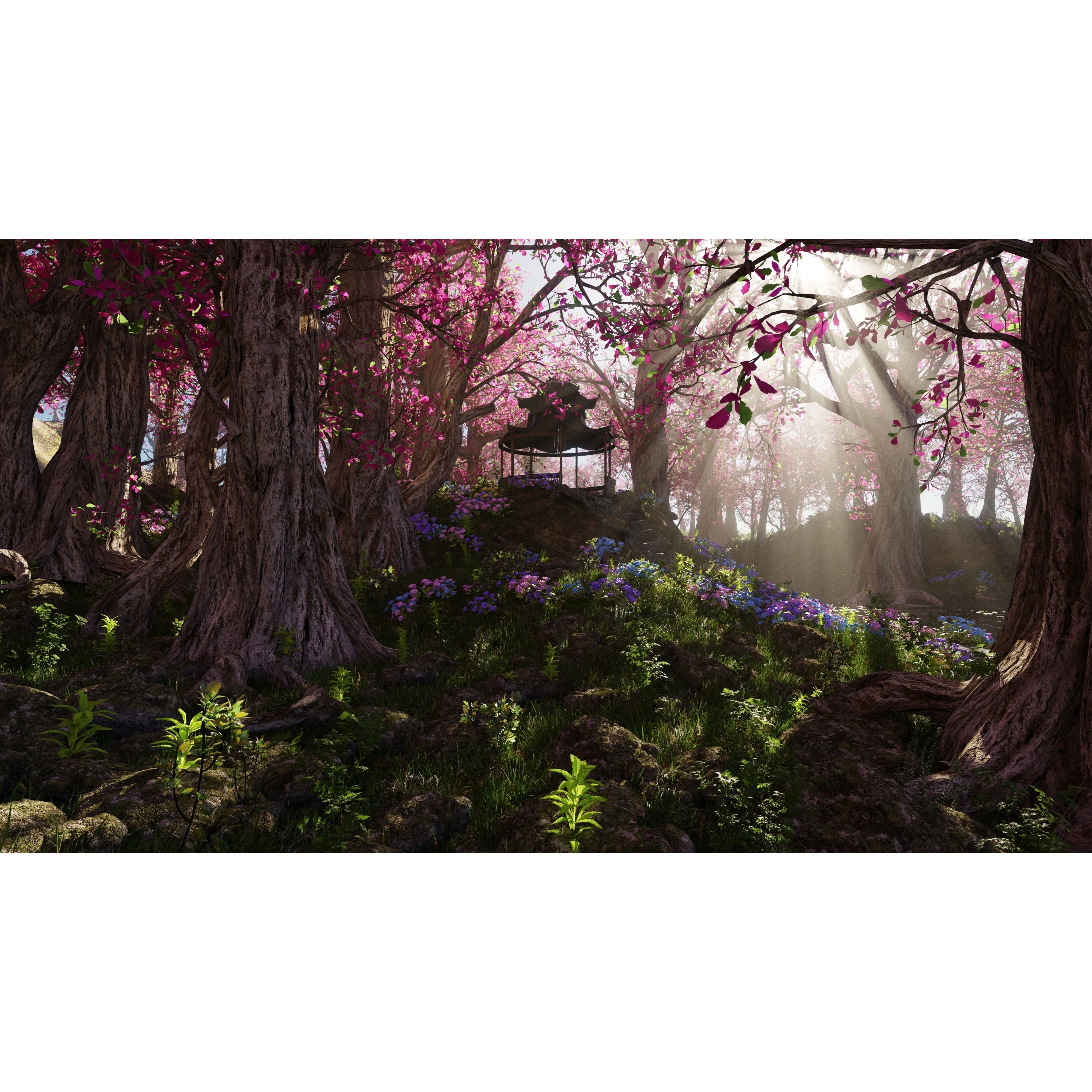 Japanese Gazebo Scene - Game-Ready 3D Model - View 10