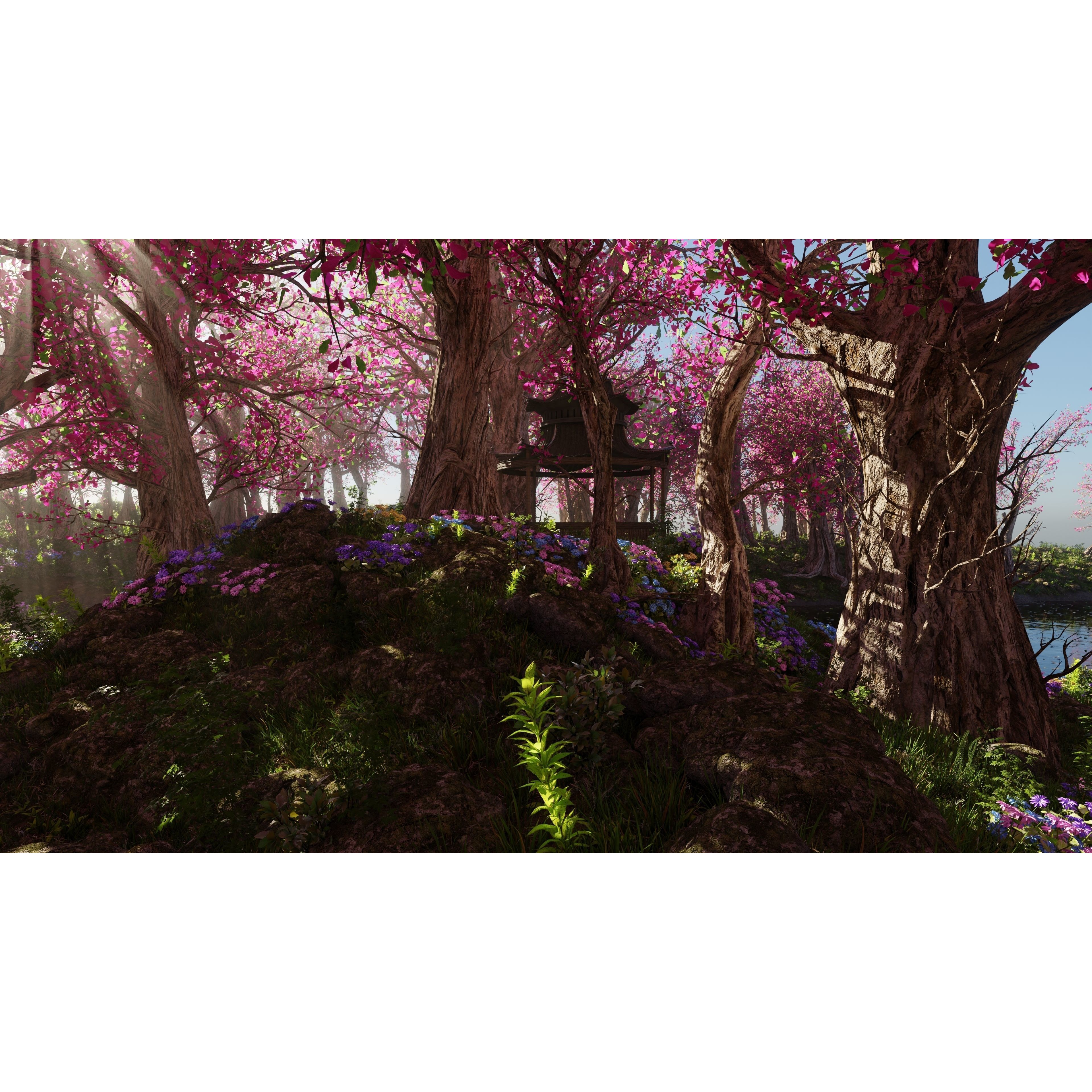 Japanese Gazebo Scene - Game-Ready 3D Model - View 11