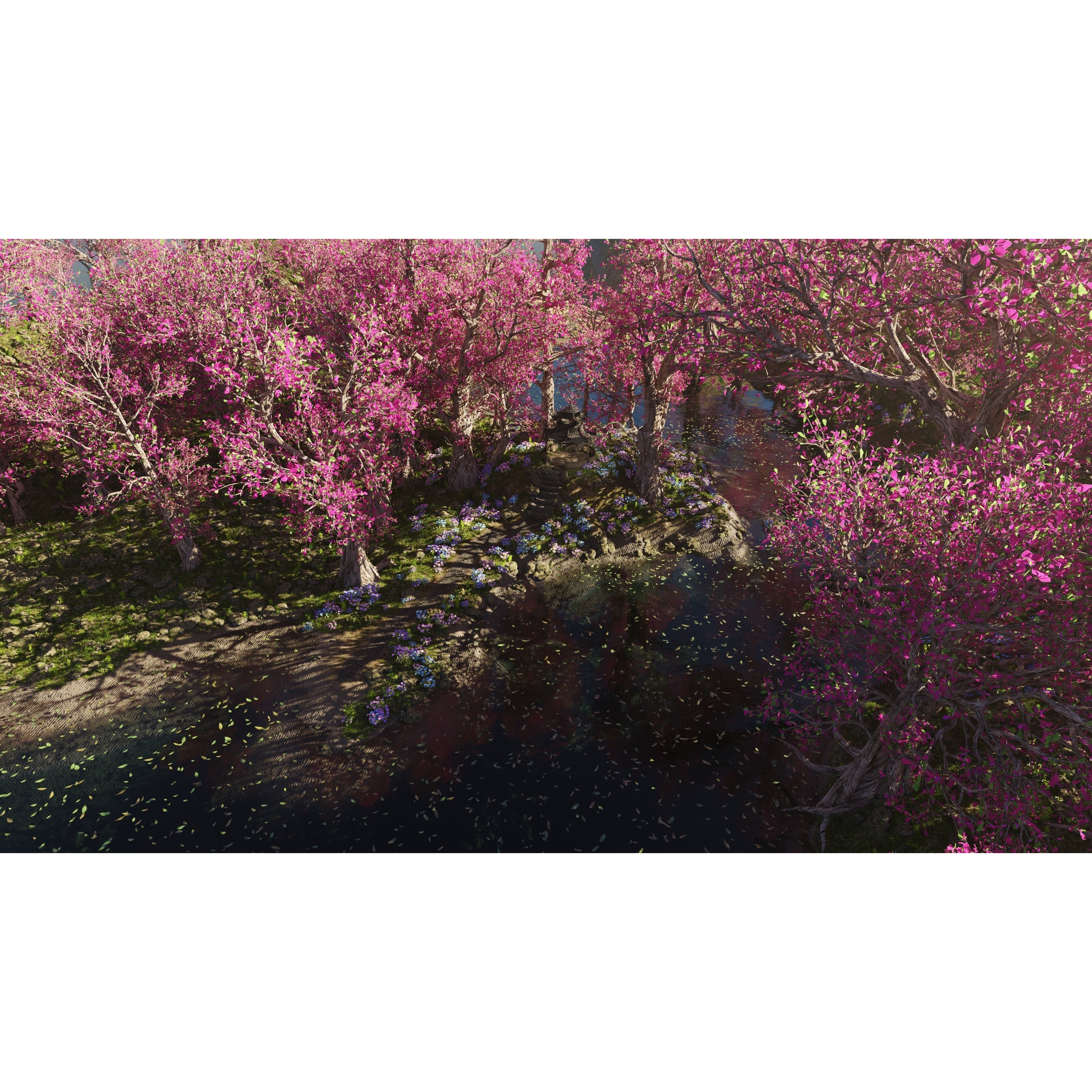 Japanese Gazebo Scene - Game-Ready 3D Model - View 12