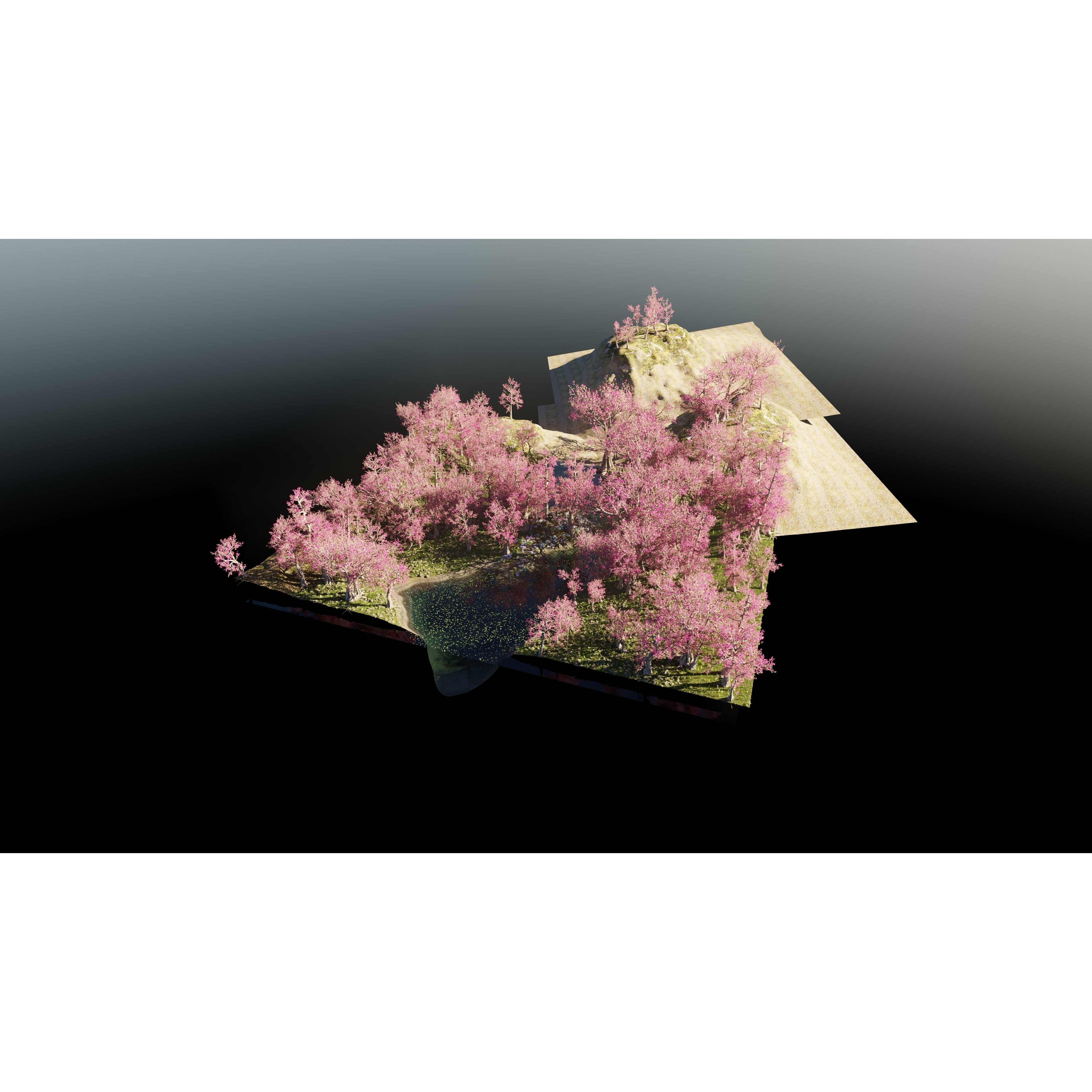 Japanese Gazebo Scene - Game-Ready 3D Model - View 14