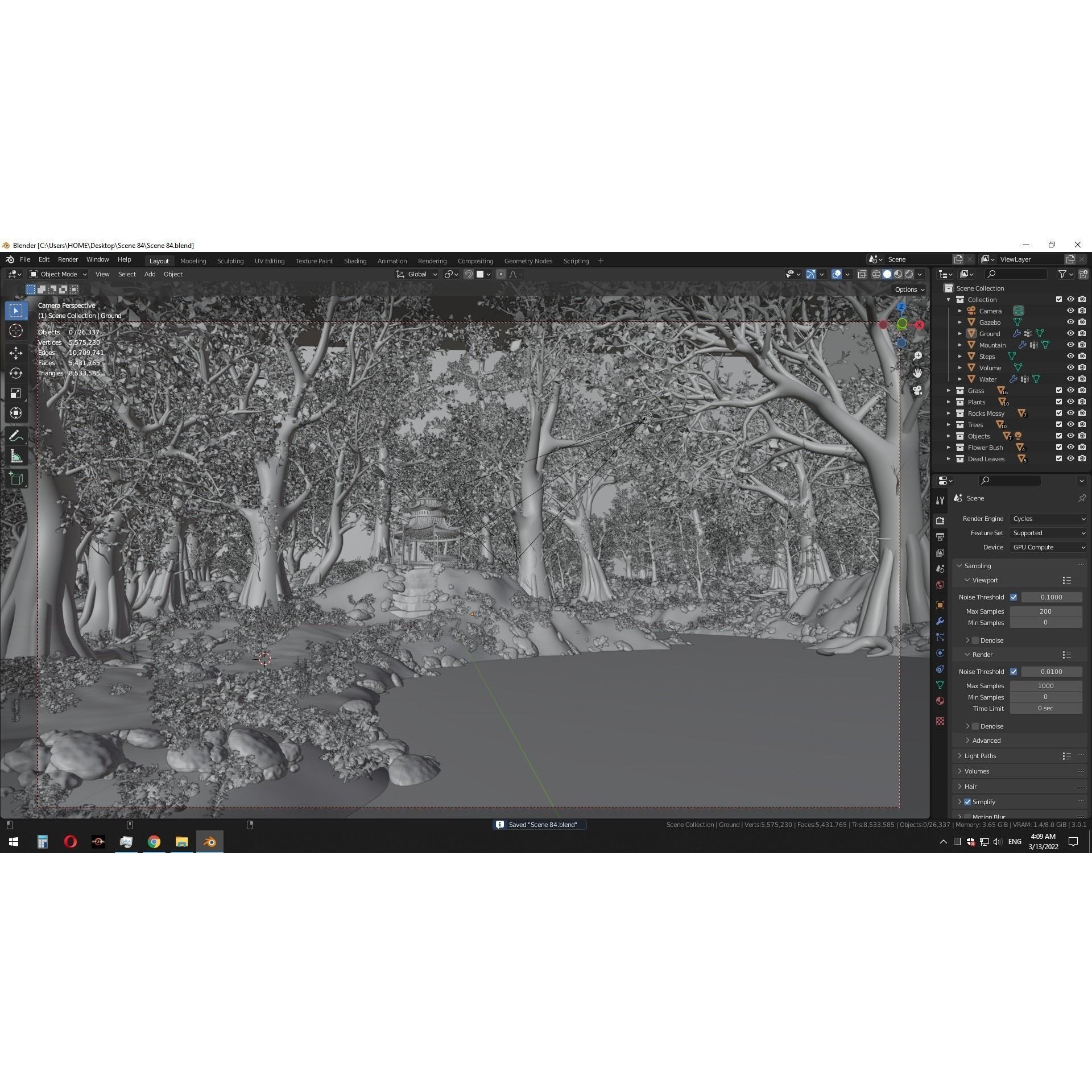 Japanese Gazebo Scene - Game-Ready 3D Model - View 16