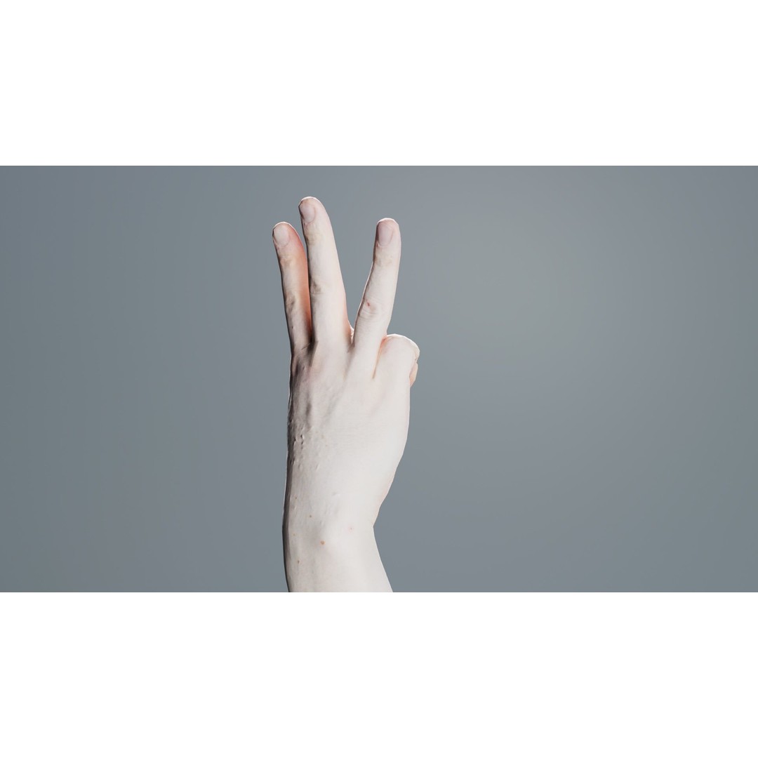 Male Hand 3D Model – Low Poly Anatomical Character with PBR Textures - View 10