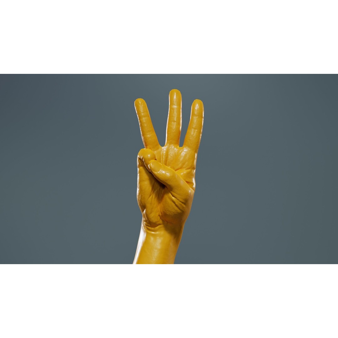Male Hand 3D Model – Low Poly Anatomical Character with PBR Textures - View 14