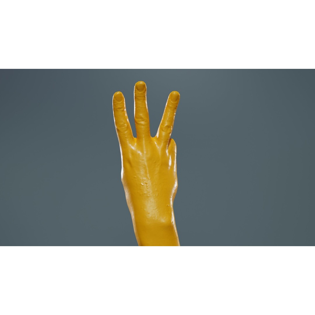 Male Hand 3D Model – Low Poly Anatomical Character with PBR Textures - View 15